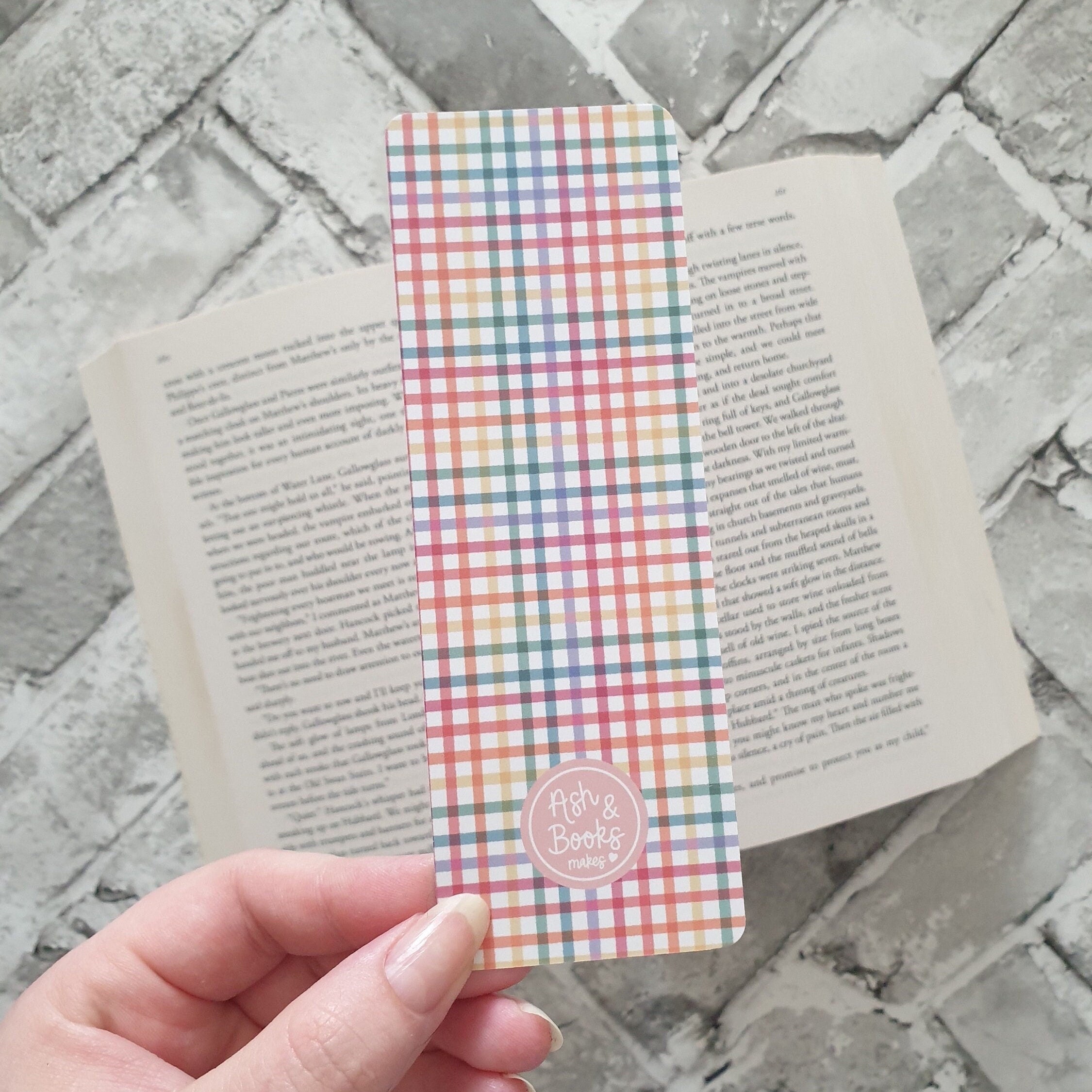 Never Ending TBR Club and Pastel Rainbow Check Bookmark