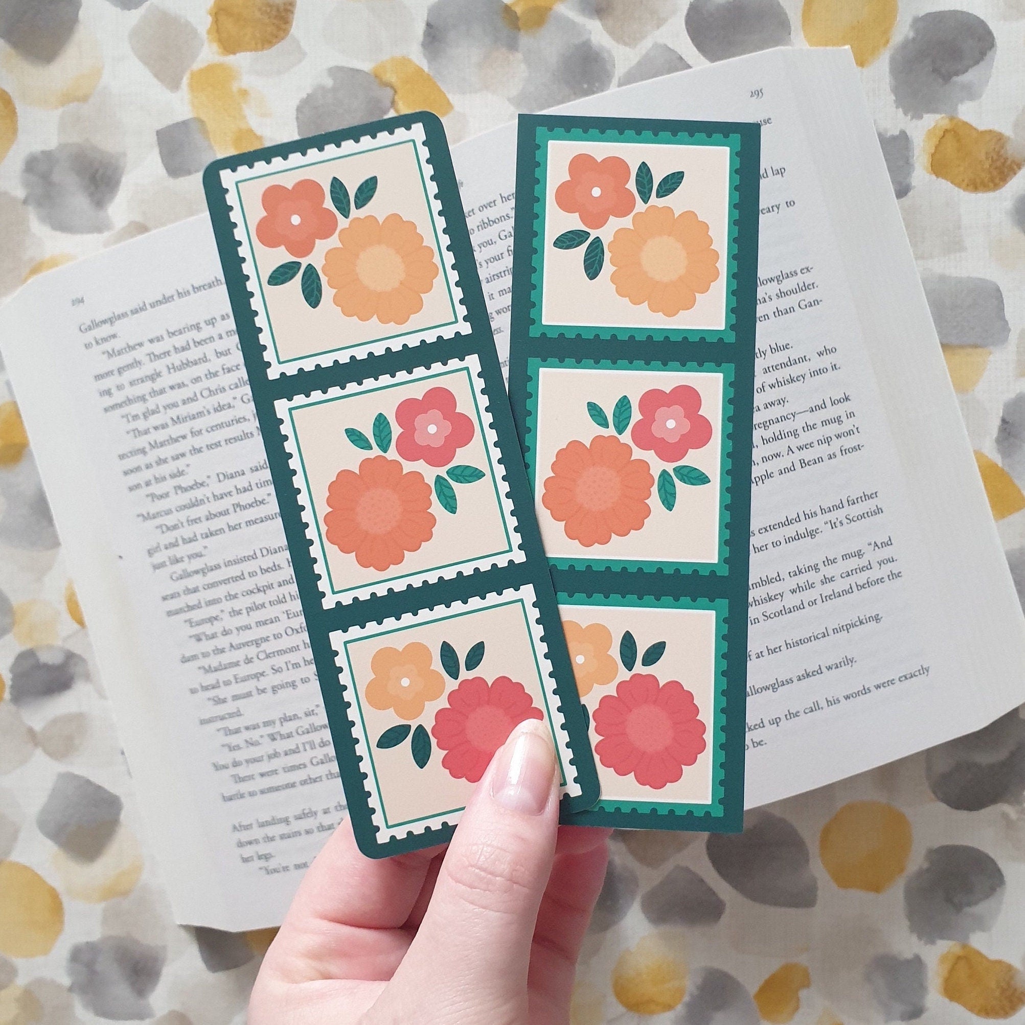 Floral Stamps Bookmark
