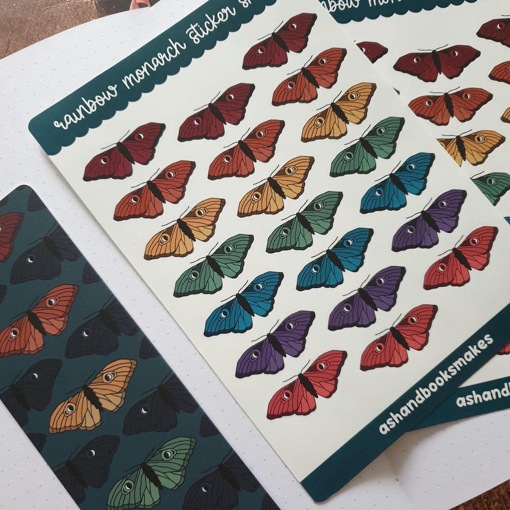 Rainbow Monarch Sticker Sheet