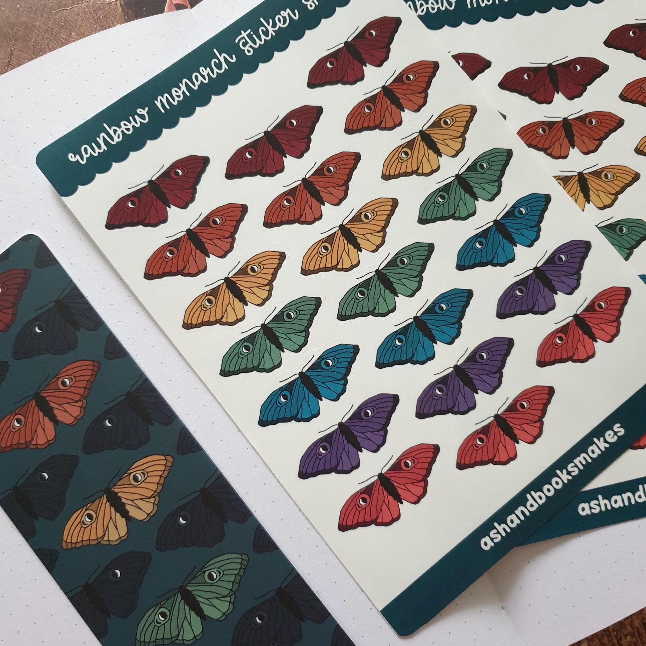 Rainbow Monarch Sticker Sheet