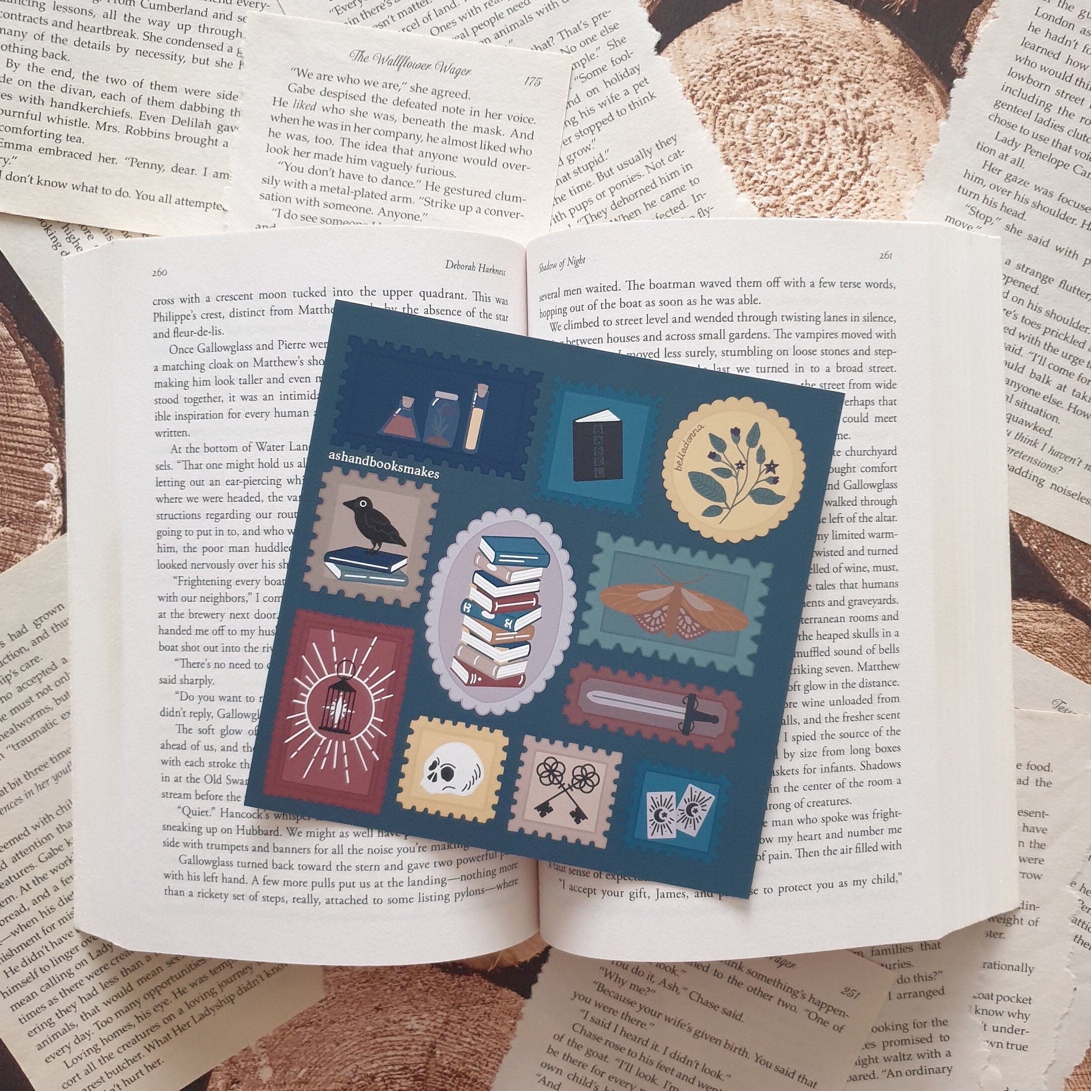 Dark Academia Stamp Collage Art Print