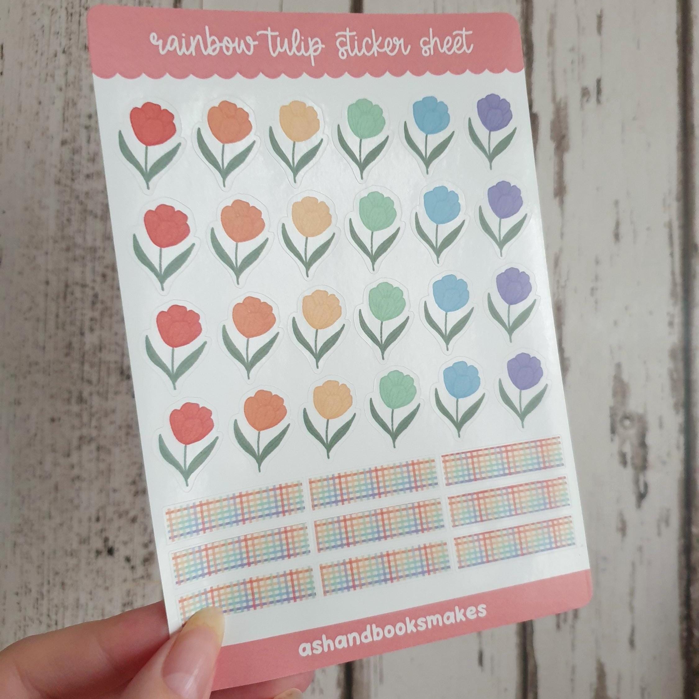 Rainbow Tulip Garden Sticker Sheet