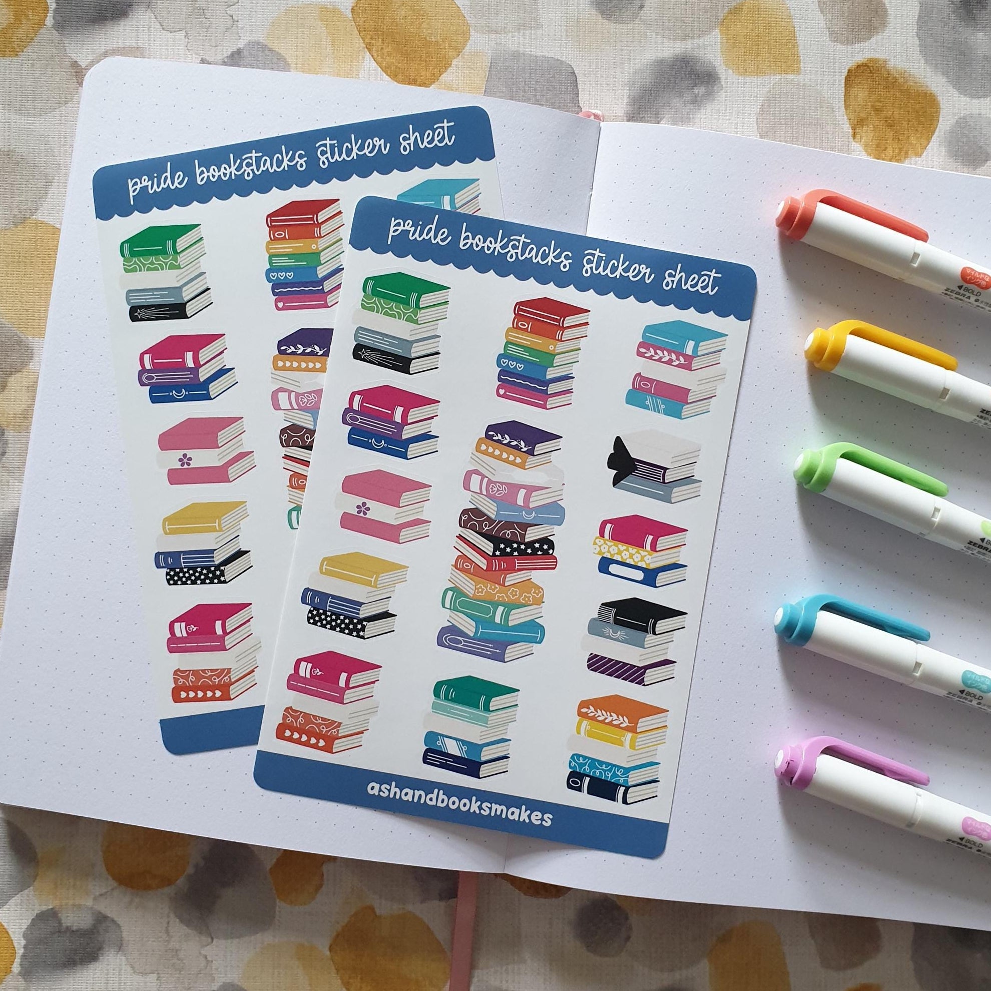 Pride Flag Bookstacks Sticker Sheet