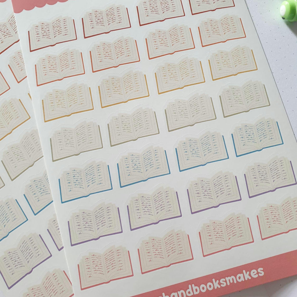 Open Book Squiggles Sticker Sheet