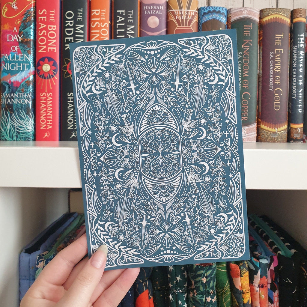 Floral Dagger Art Nouveau A5 Print