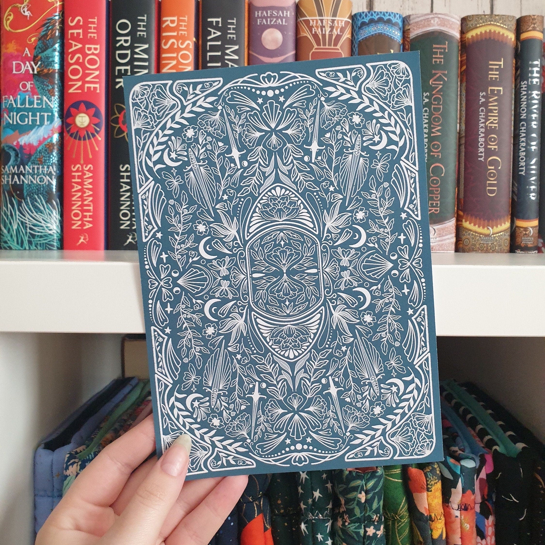 Floral Dagger Art Nouveau A5 Print