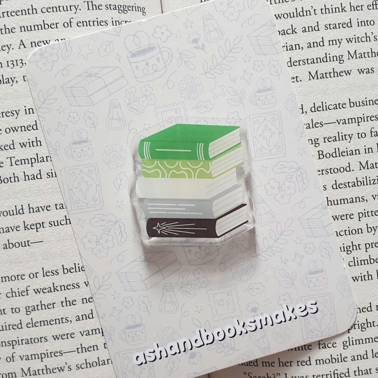 Subtle Pride Flag Bookstack Acrylic Pin