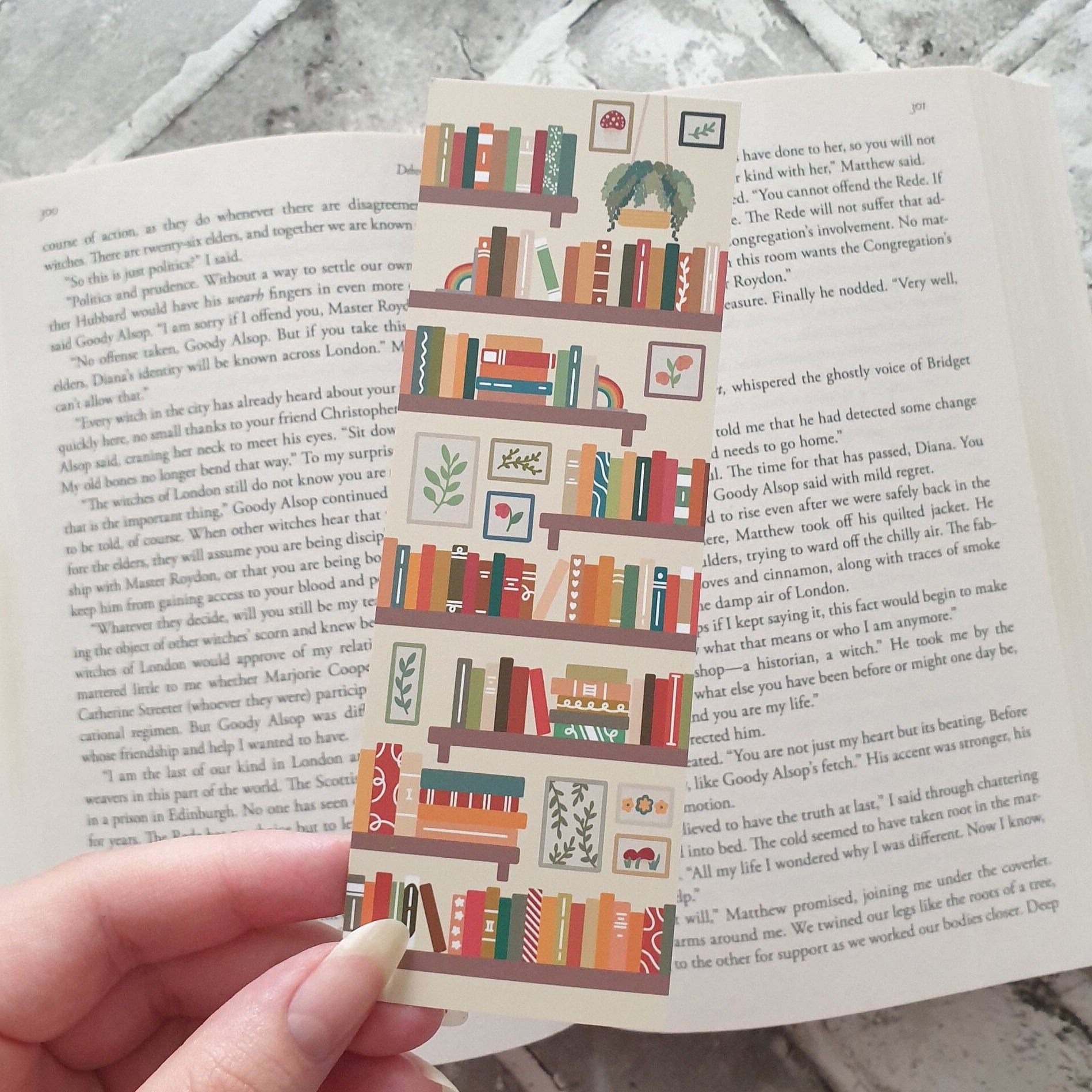 Cottagecore Bookshelf Bookmark