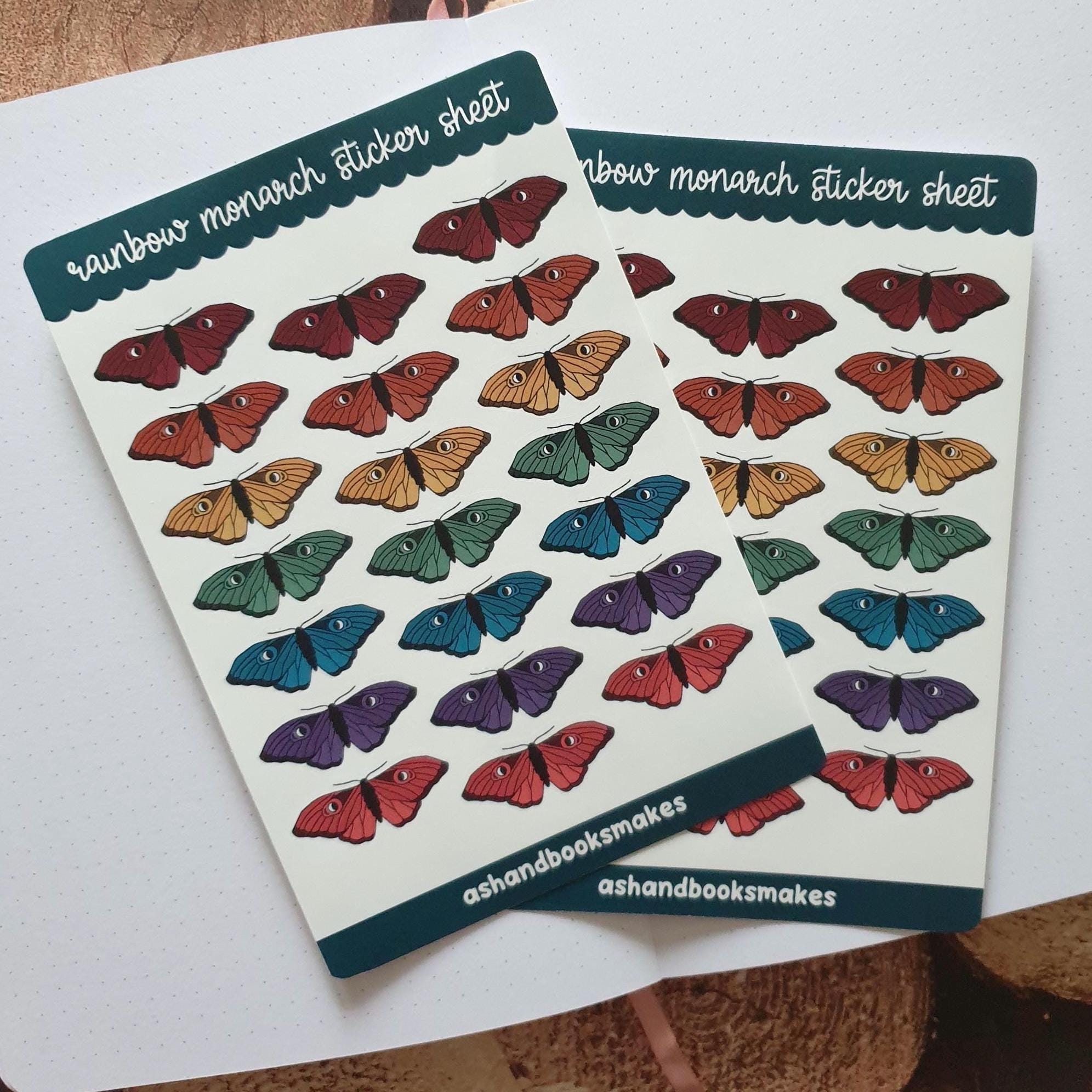 Rainbow Monarch Sticker Sheet