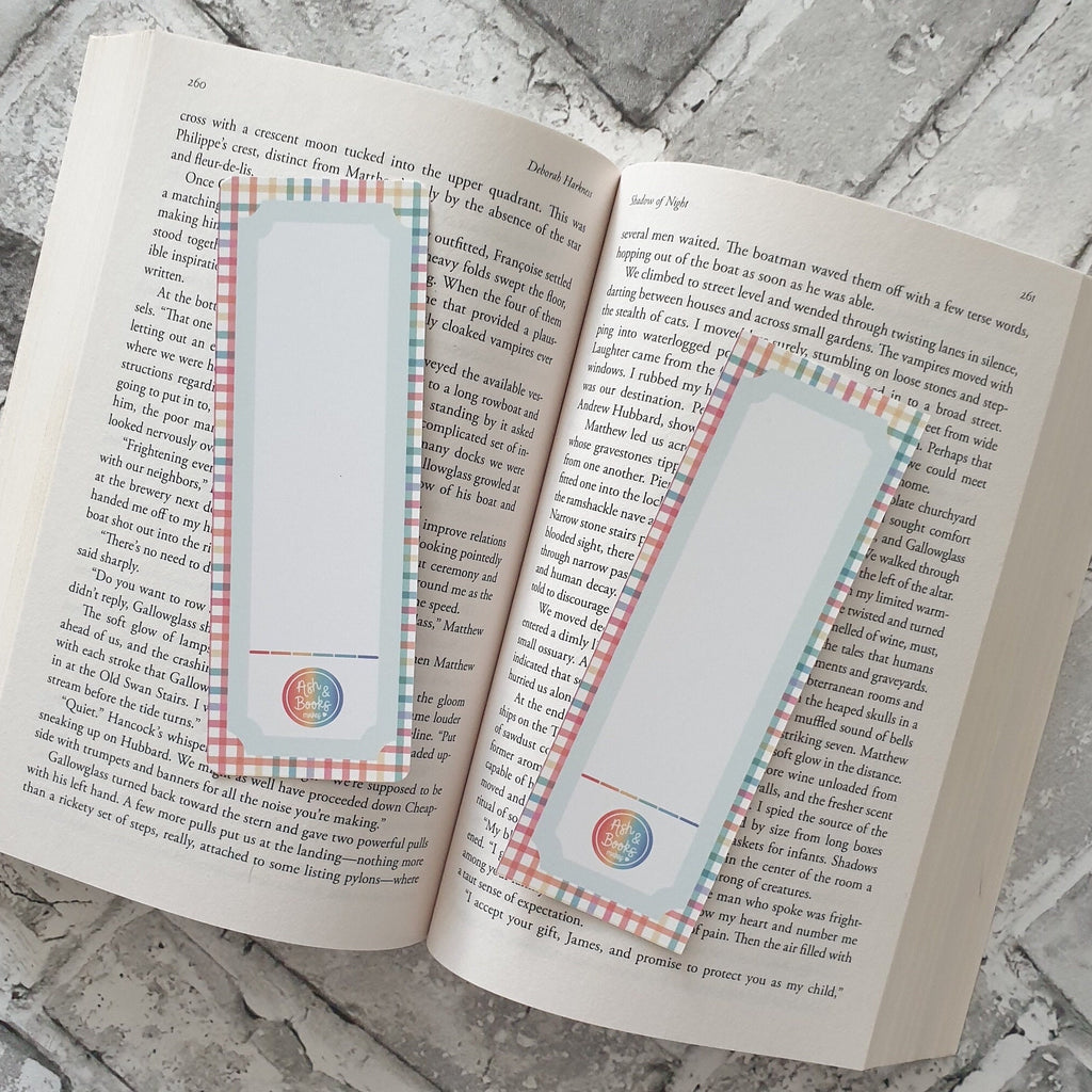 Never Ending TBR Club and Pastel Rainbow Check Bookmark