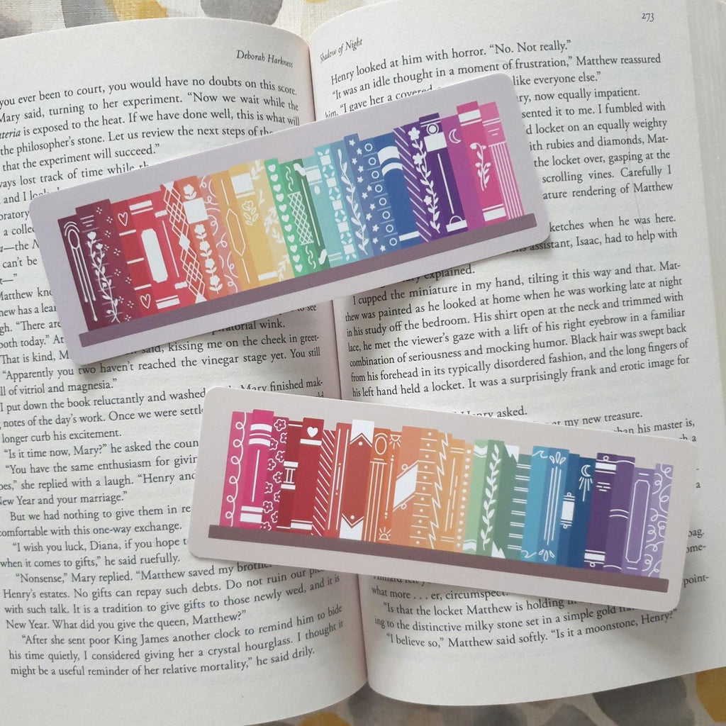 Vintage Rainbow Bookshelf Bookmark