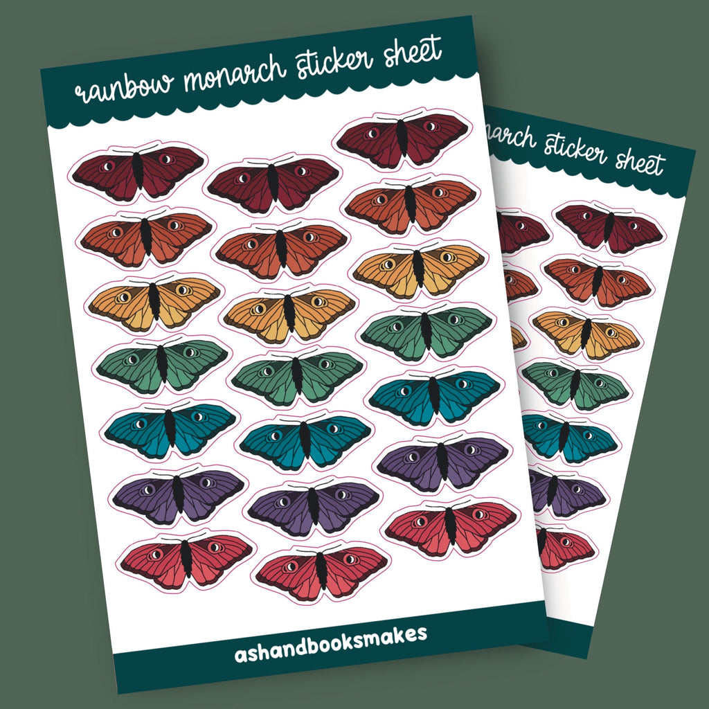Rainbow Monarch Sticker Sheet
