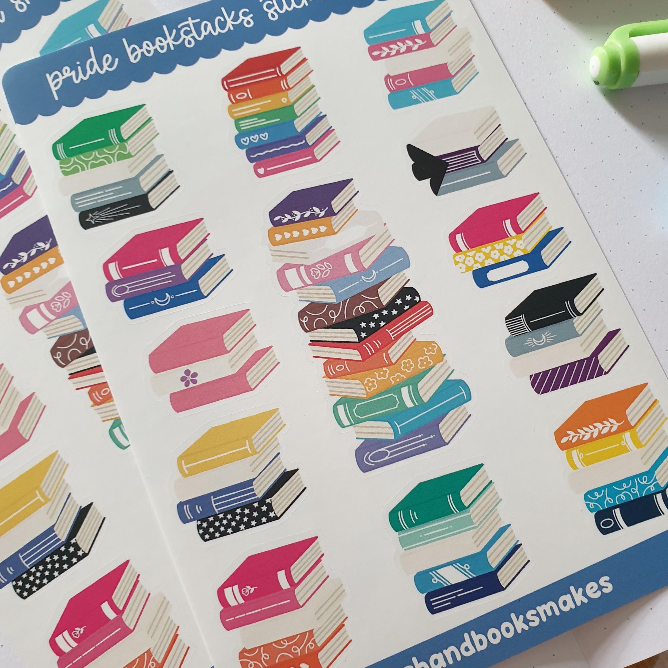 Pride Flag Bookstacks Sticker Sheet