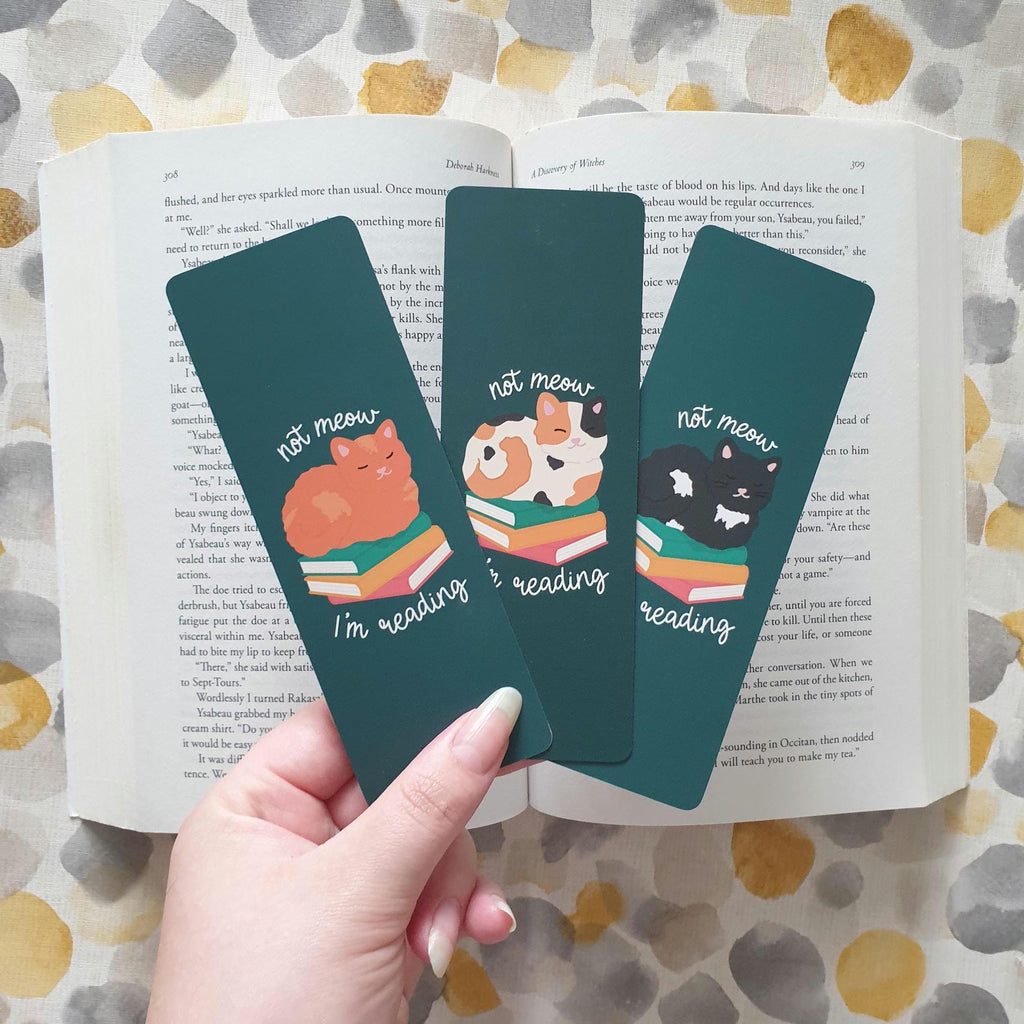 Not Meow, I’m Reading Cat Stack Bookmark