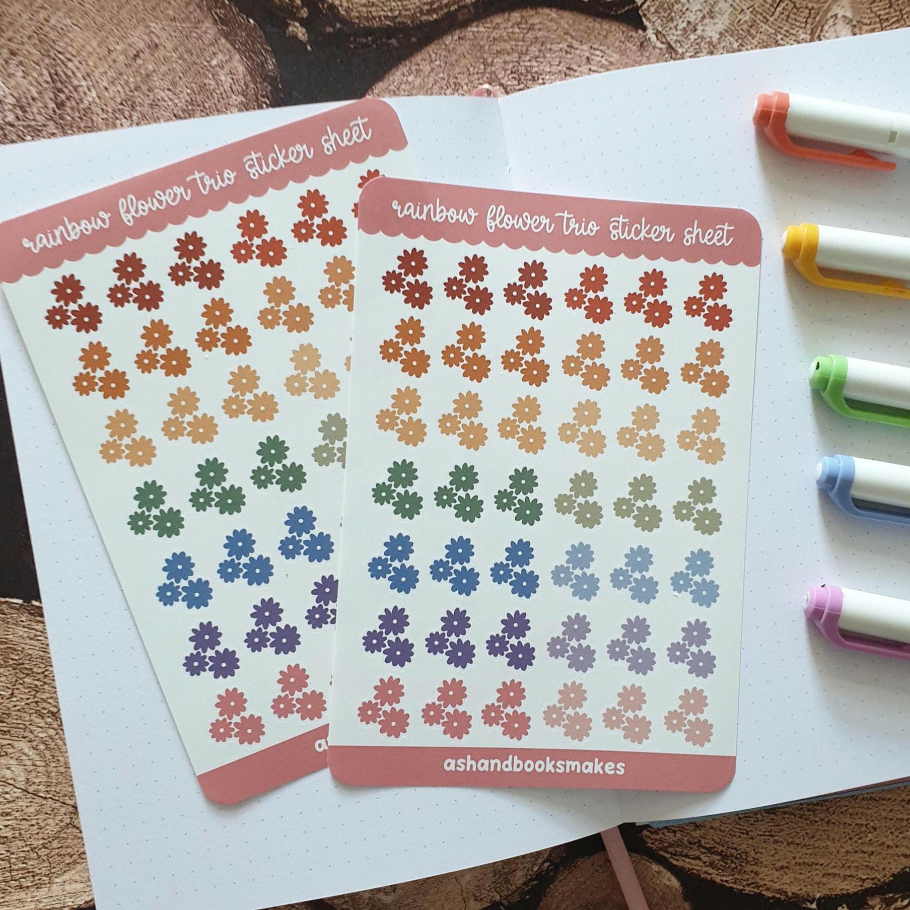 Rainbow Flowers/Flower Trio Sticker Sheet