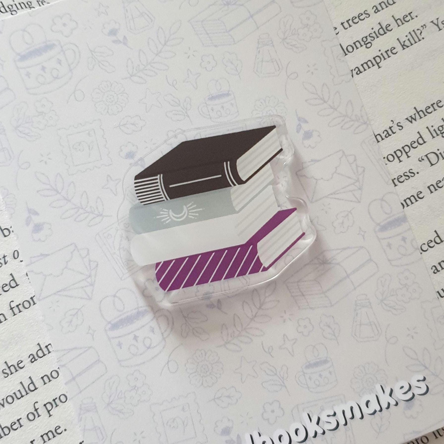 Subtle Pride Flag Bookstack Acrylic Pin