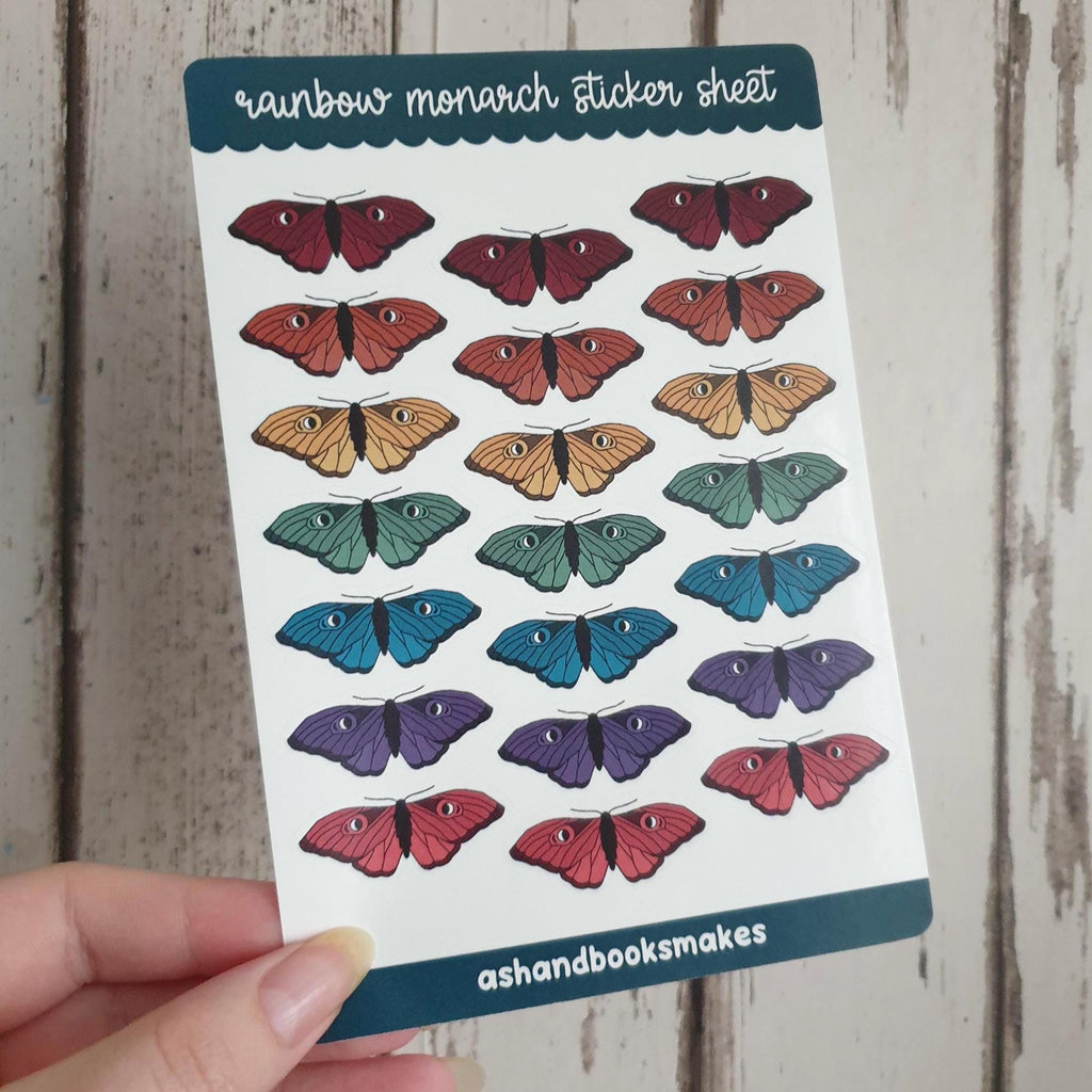 Rainbow Monarch Sticker Sheet