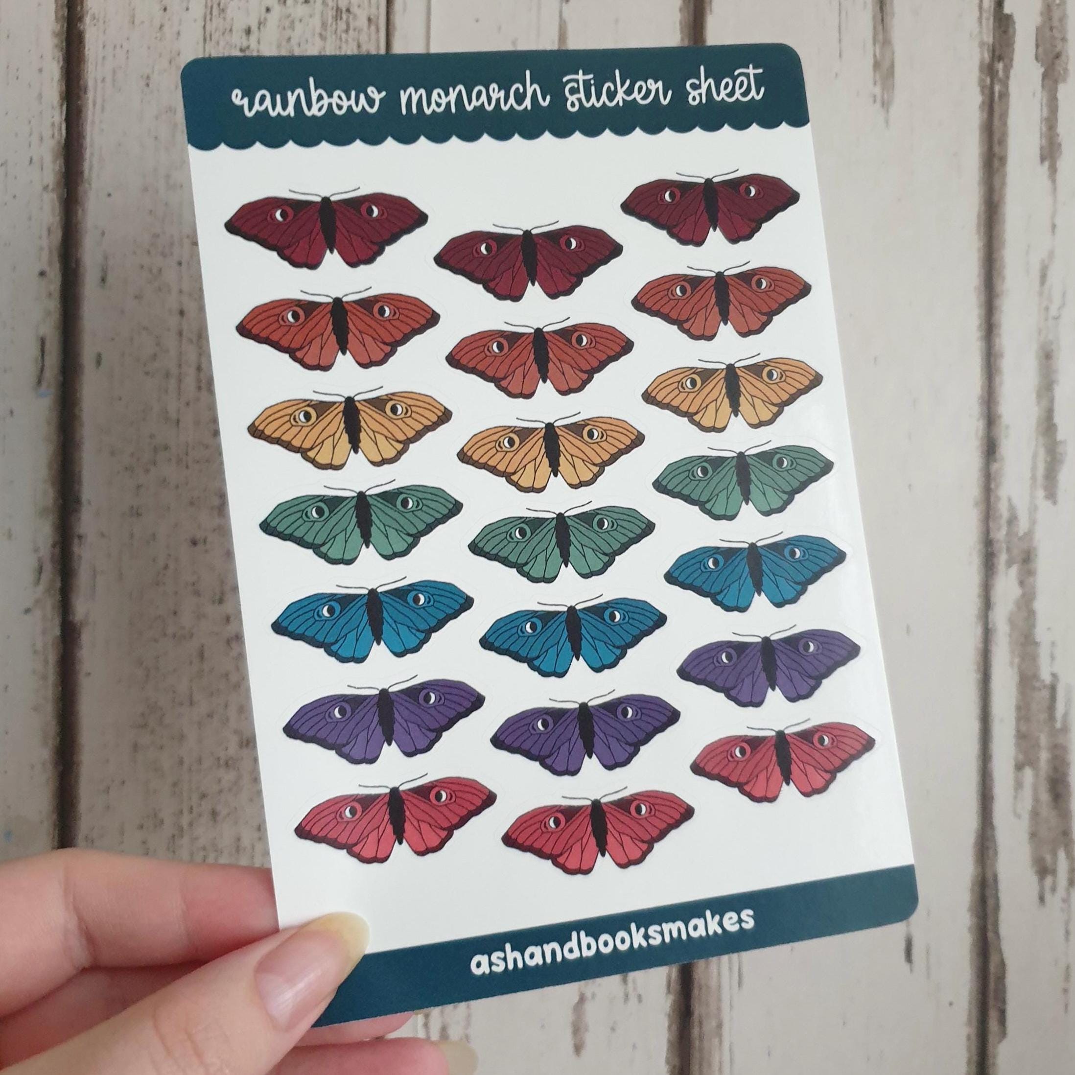 Rainbow Monarch Sticker Sheet