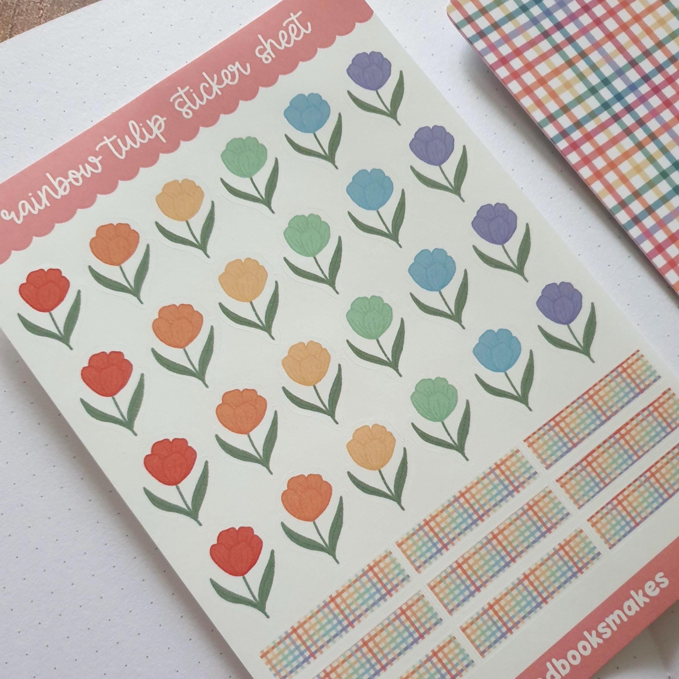 Rainbow Tulip Garden Sticker Sheet