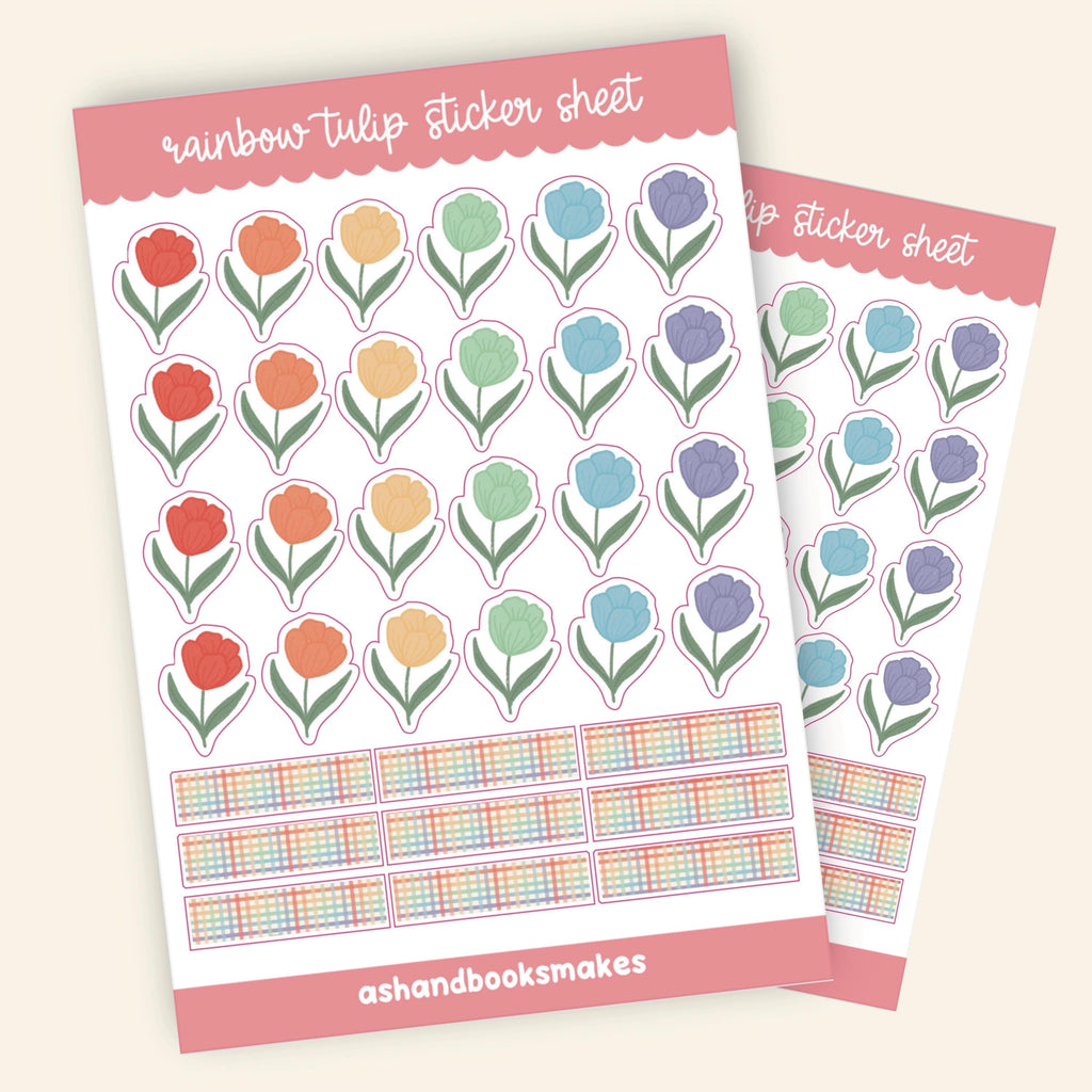Rainbow Tulip Garden Sticker Sheet