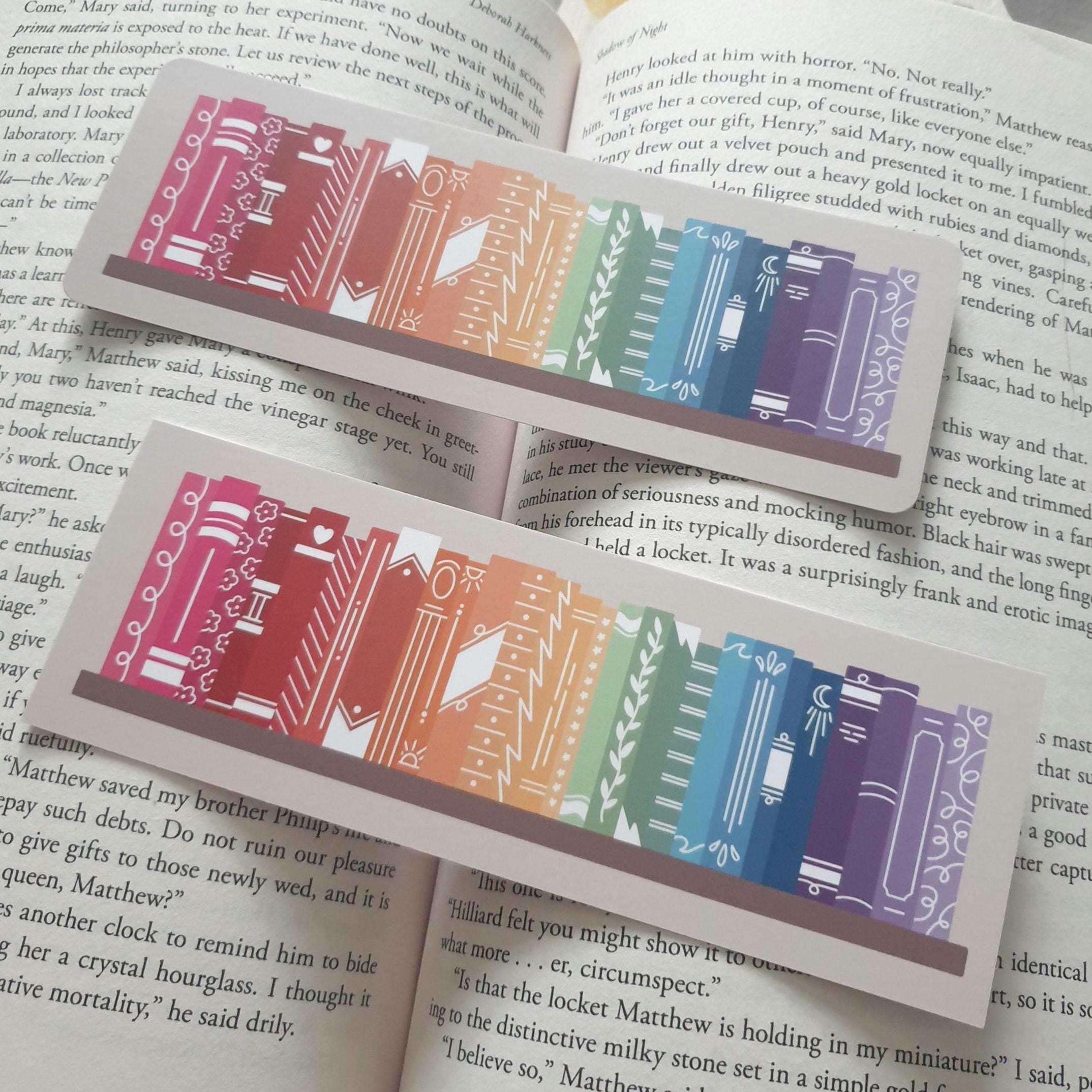 Vintage Rainbow Bookshelf Bookmark
