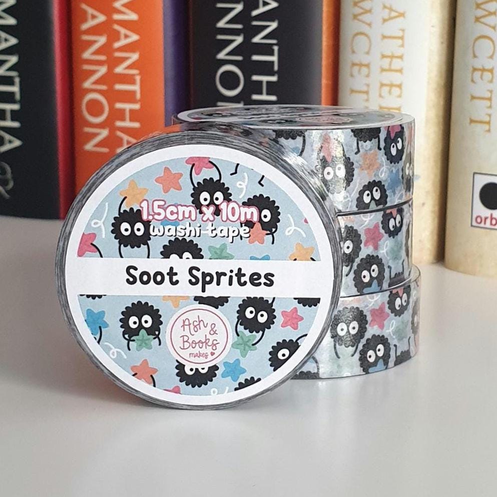 Ghibl and Soot Sprite inspired 1.5cm x 10m Washi Tape