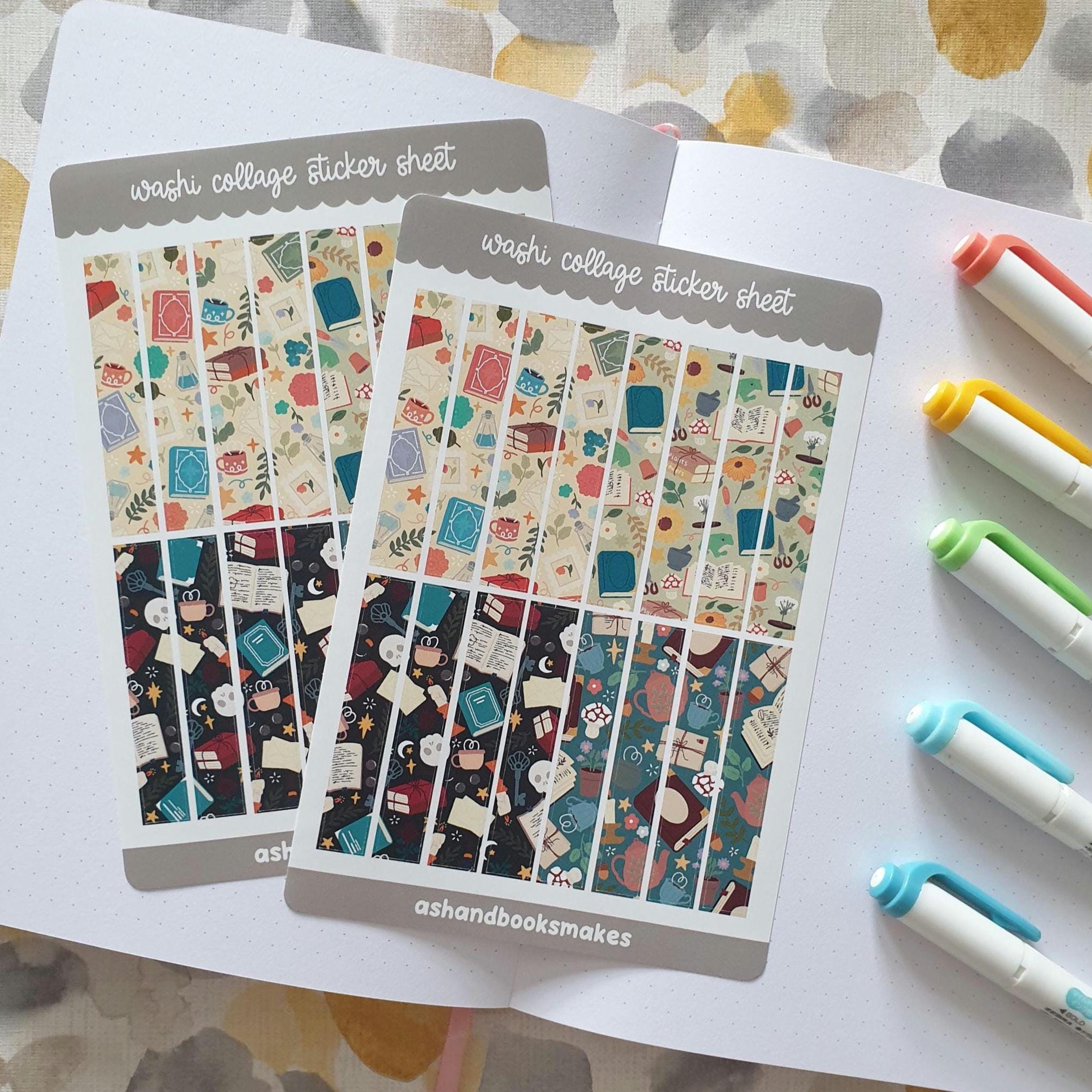 Washi Collage Sticker Sheet