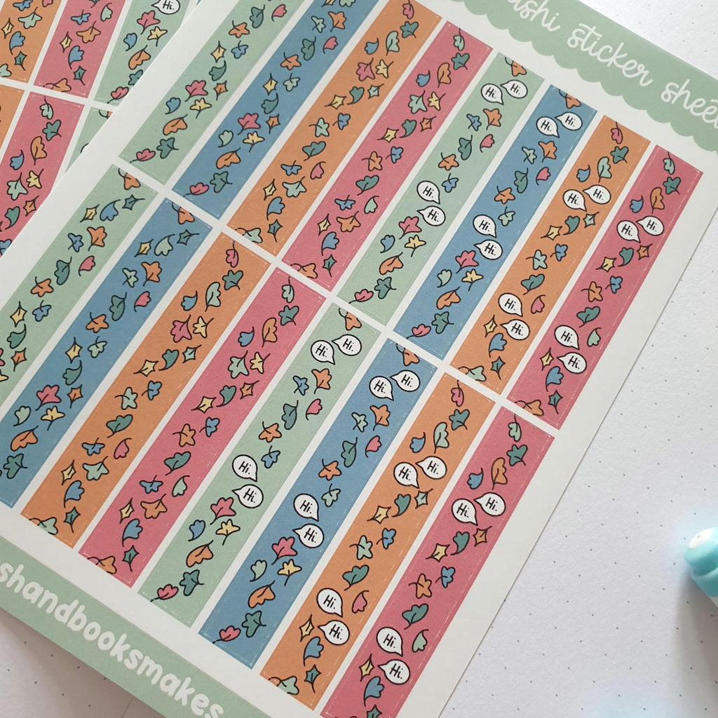 Heartstopper Leaves inspired Faux Washi Sticker Sheet