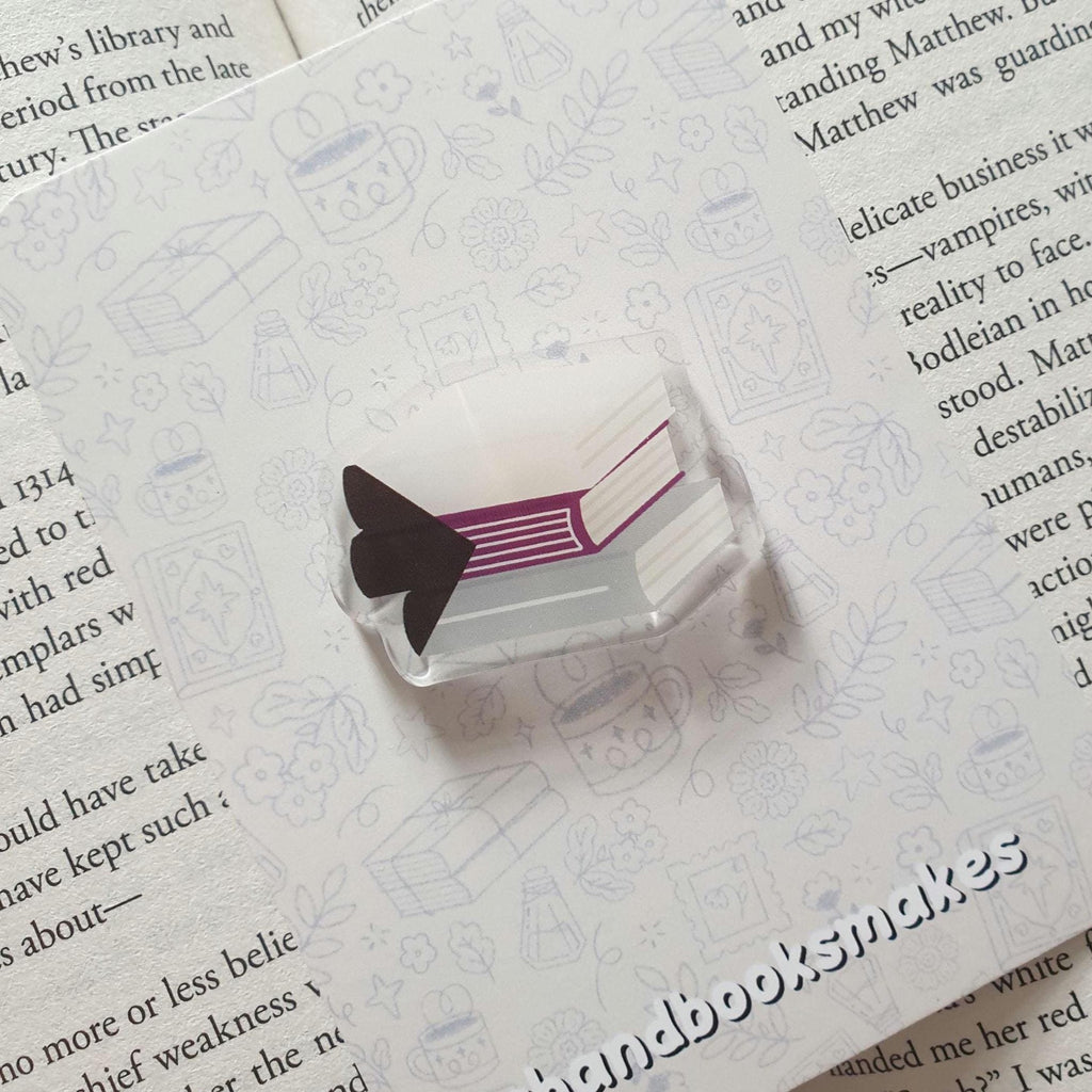 Subtle Pride Flag Bookstack Acrylic Pin