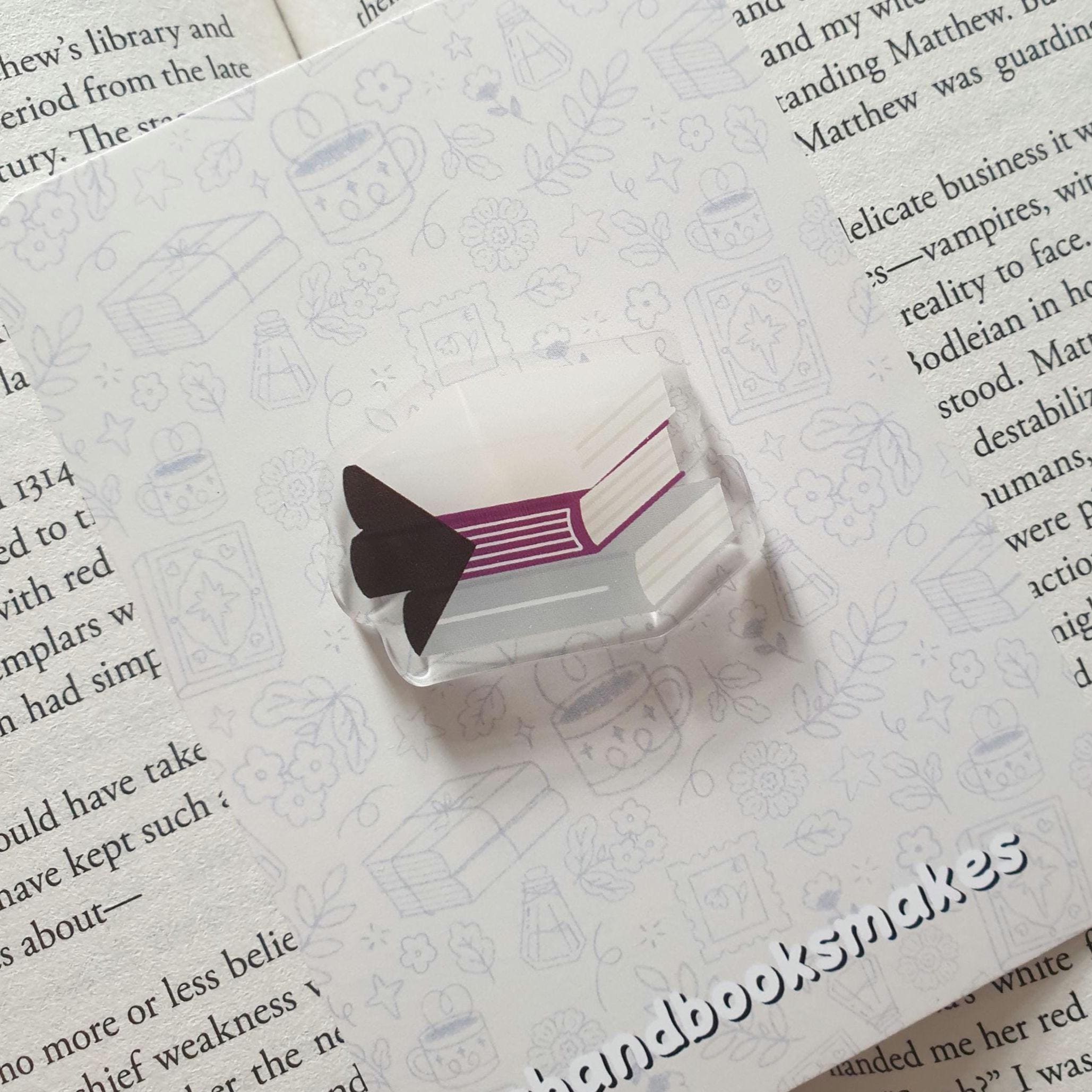 Subtle Pride Flag Bookstack Acrylic Pin