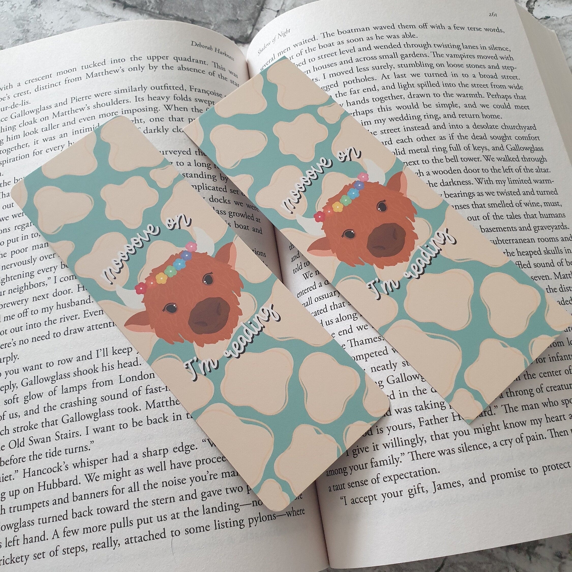 Moooove On I’m Reading Bookmark