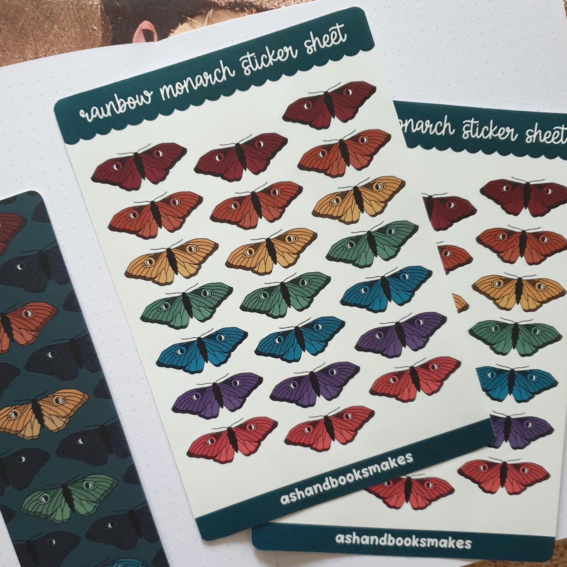 Rainbow Monarch Sticker Sheet