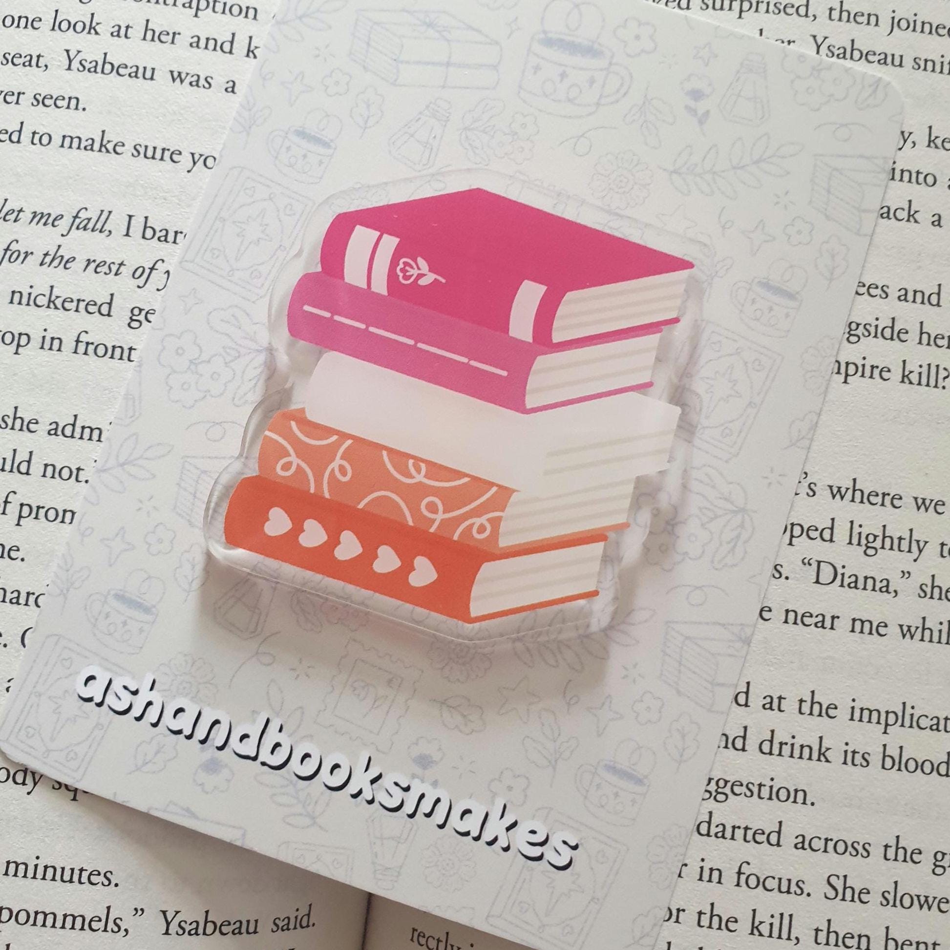 Subtle Pride Flag Bookstack Acrylic Pin