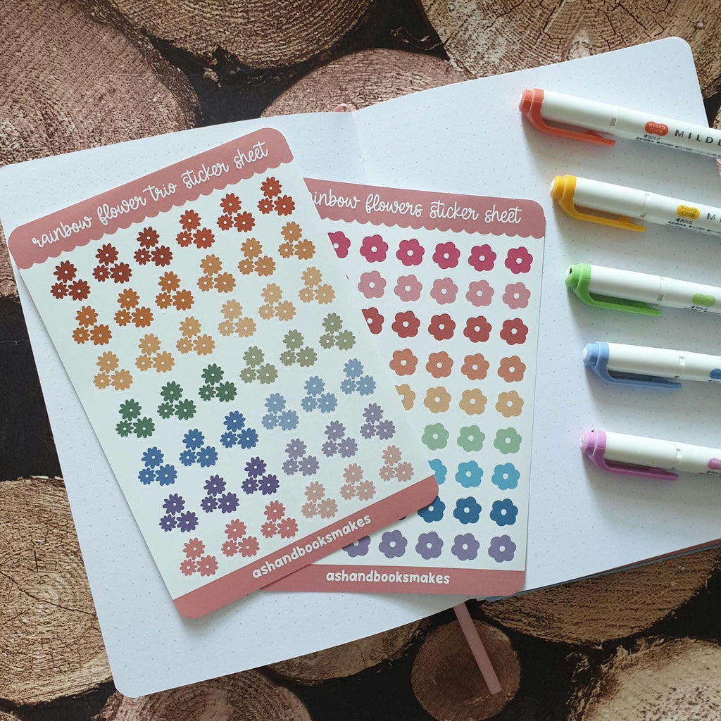 Rainbow Flowers/Flower Trio Sticker Sheet