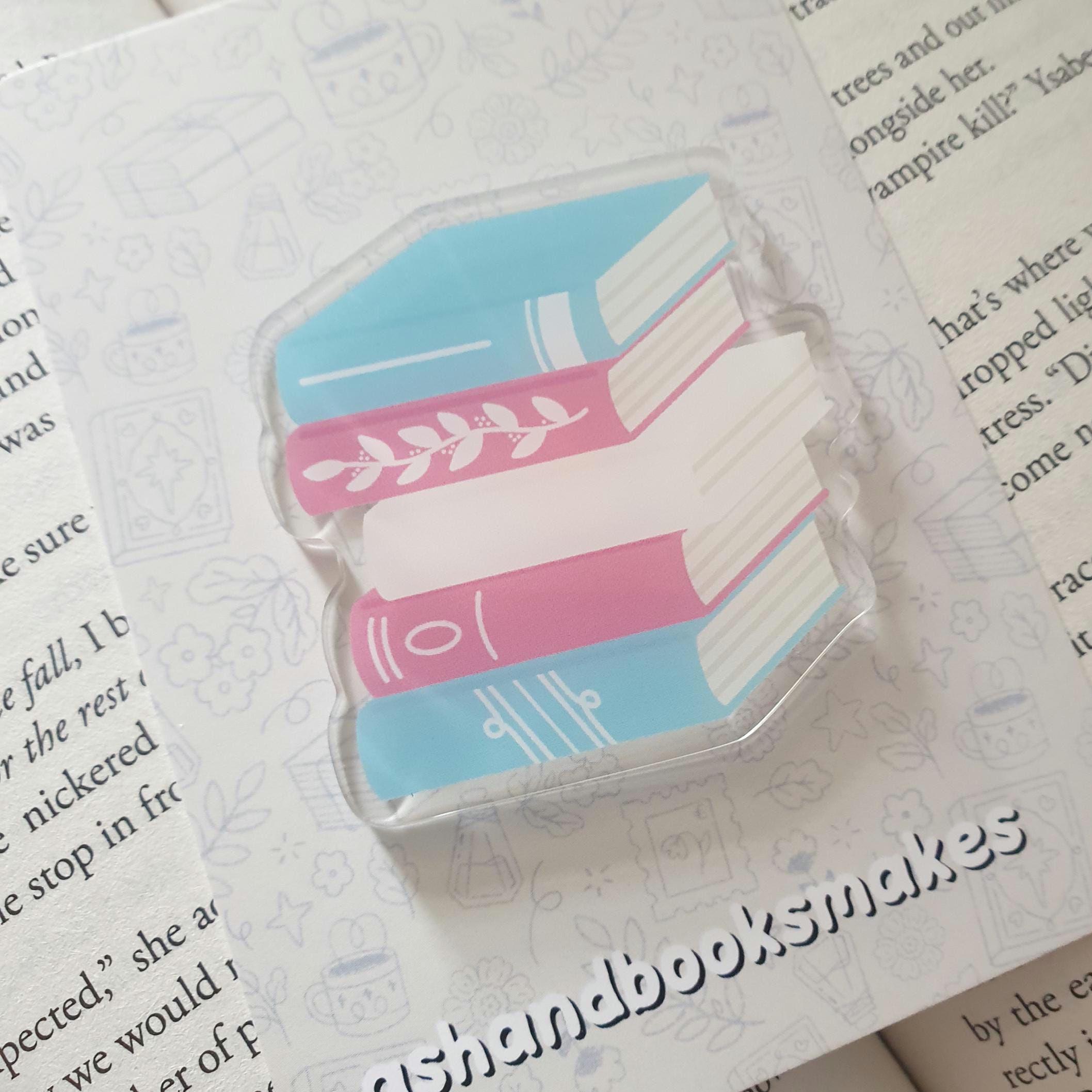 Subtle Pride Flag Bookstack Acrylic Pin