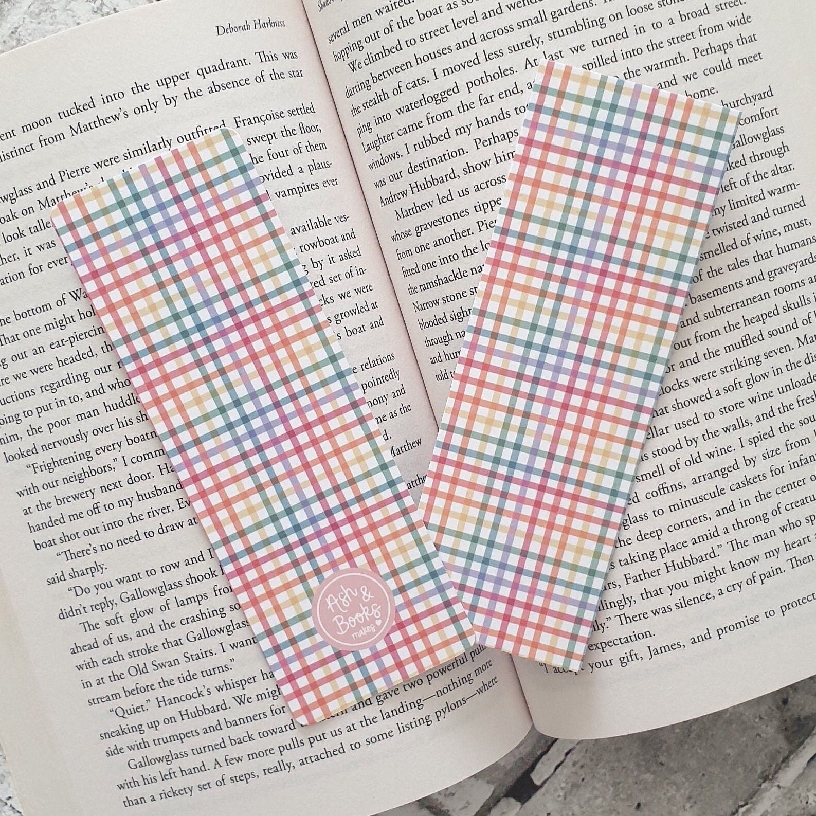 Never Ending TBR Club and Pastel Rainbow Check Bookmark