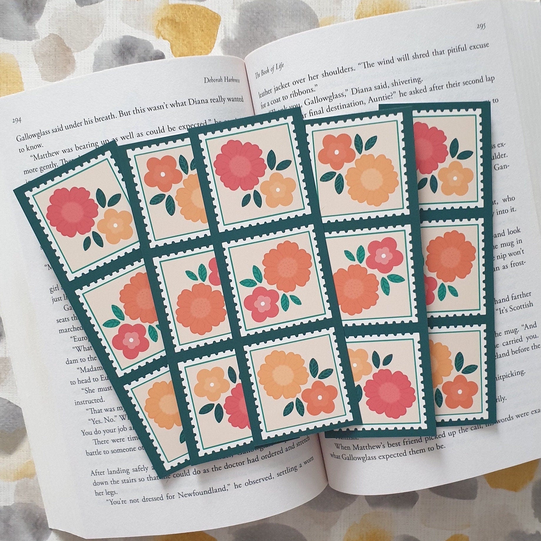 Floral Stamps Bookmark
