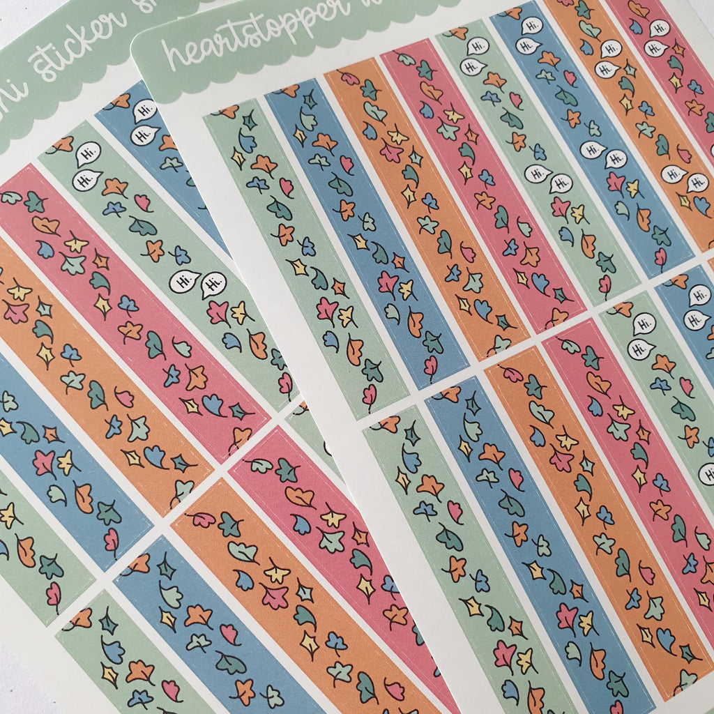 Heartstopper Leaves inspired Faux Washi Sticker Sheet