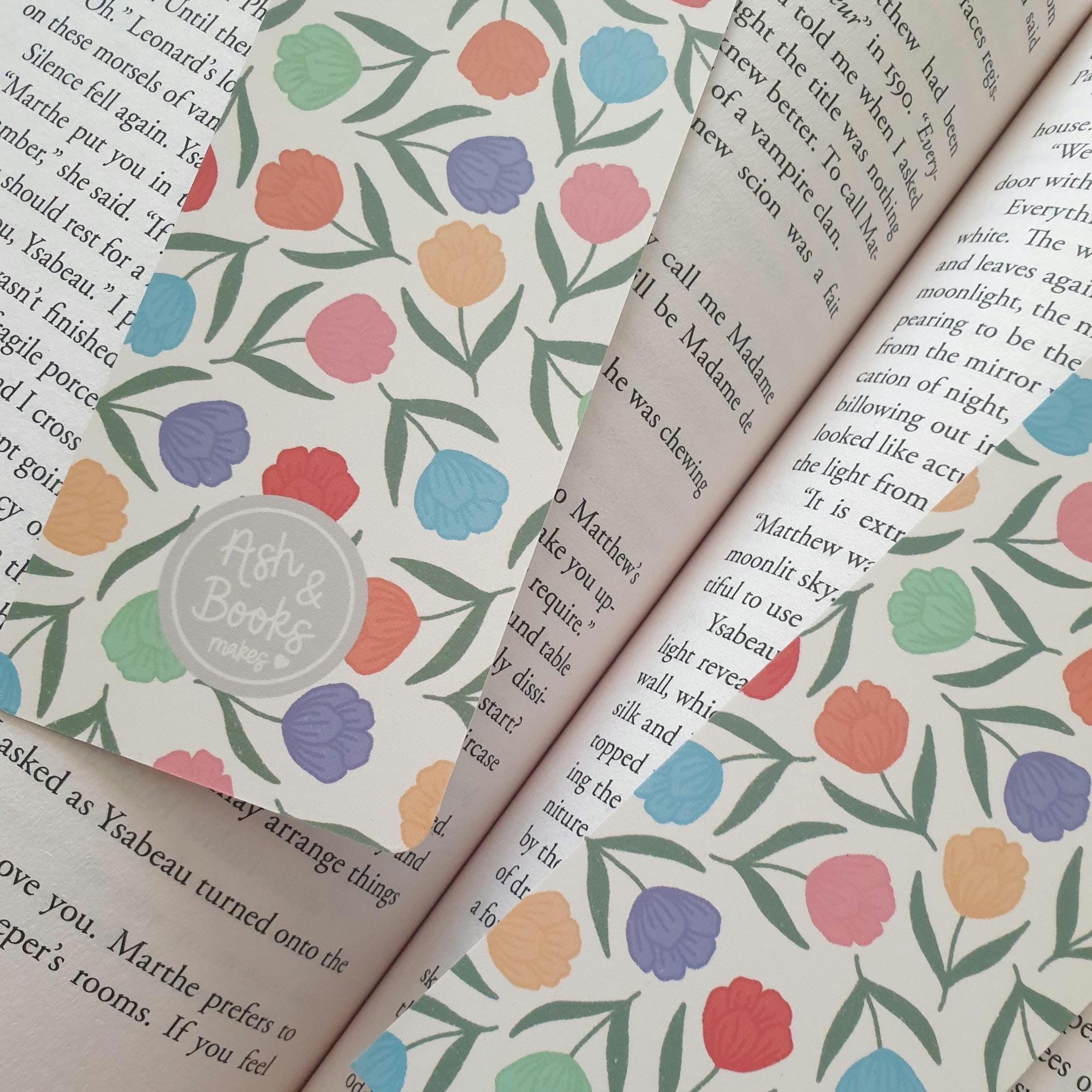 Rainbow Tulip Garden Bookmark
