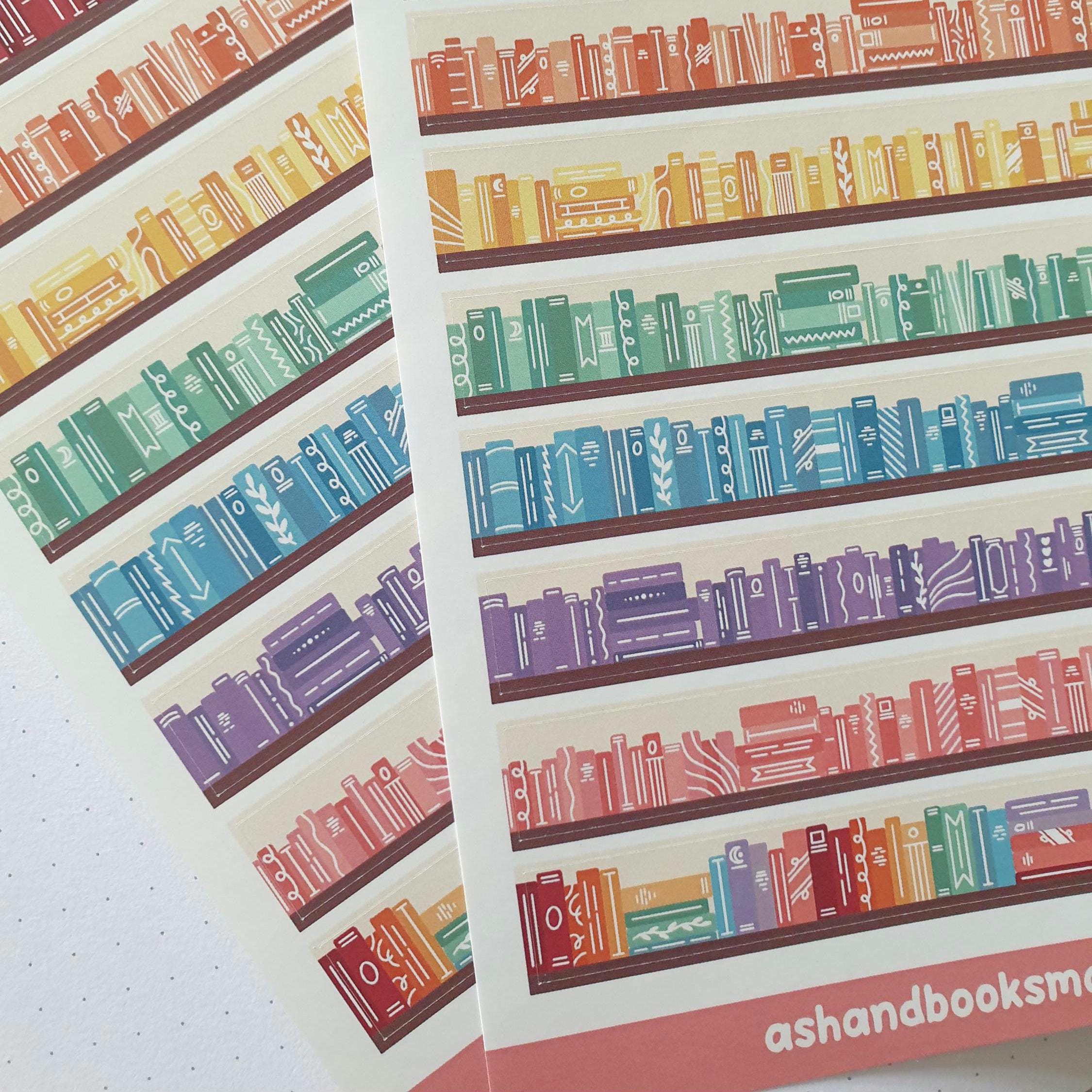 Rainbow Bookshelf Faux Washi Sticker Sheet