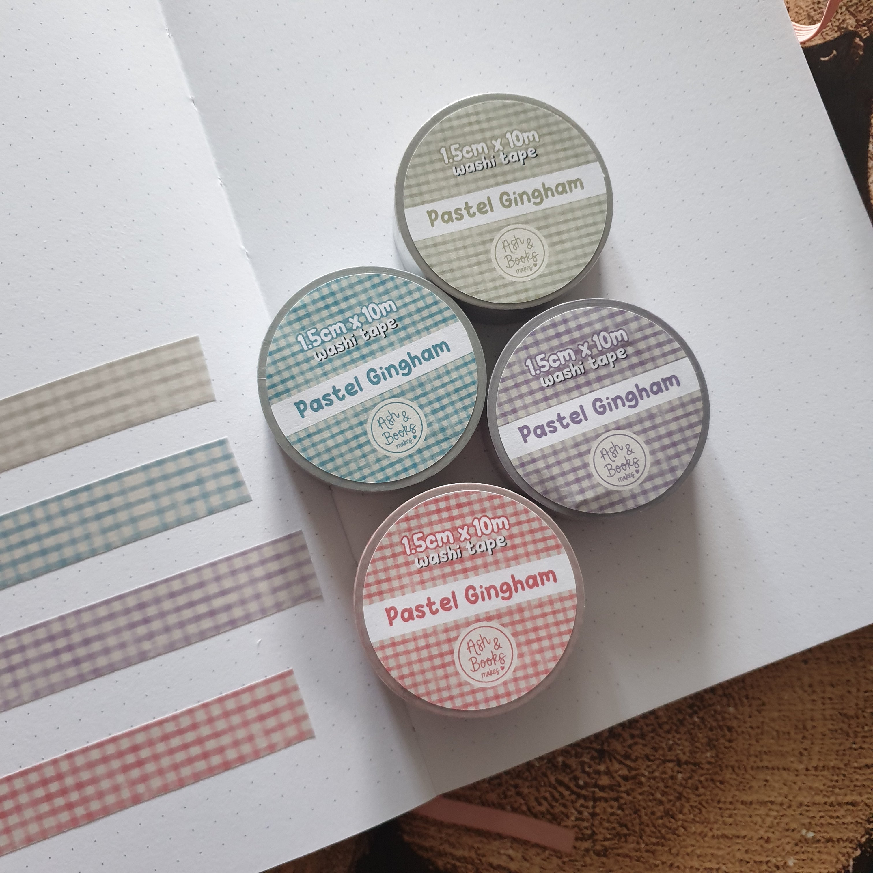 Pastel Gingham 1.5cm x 10m Washi Tape