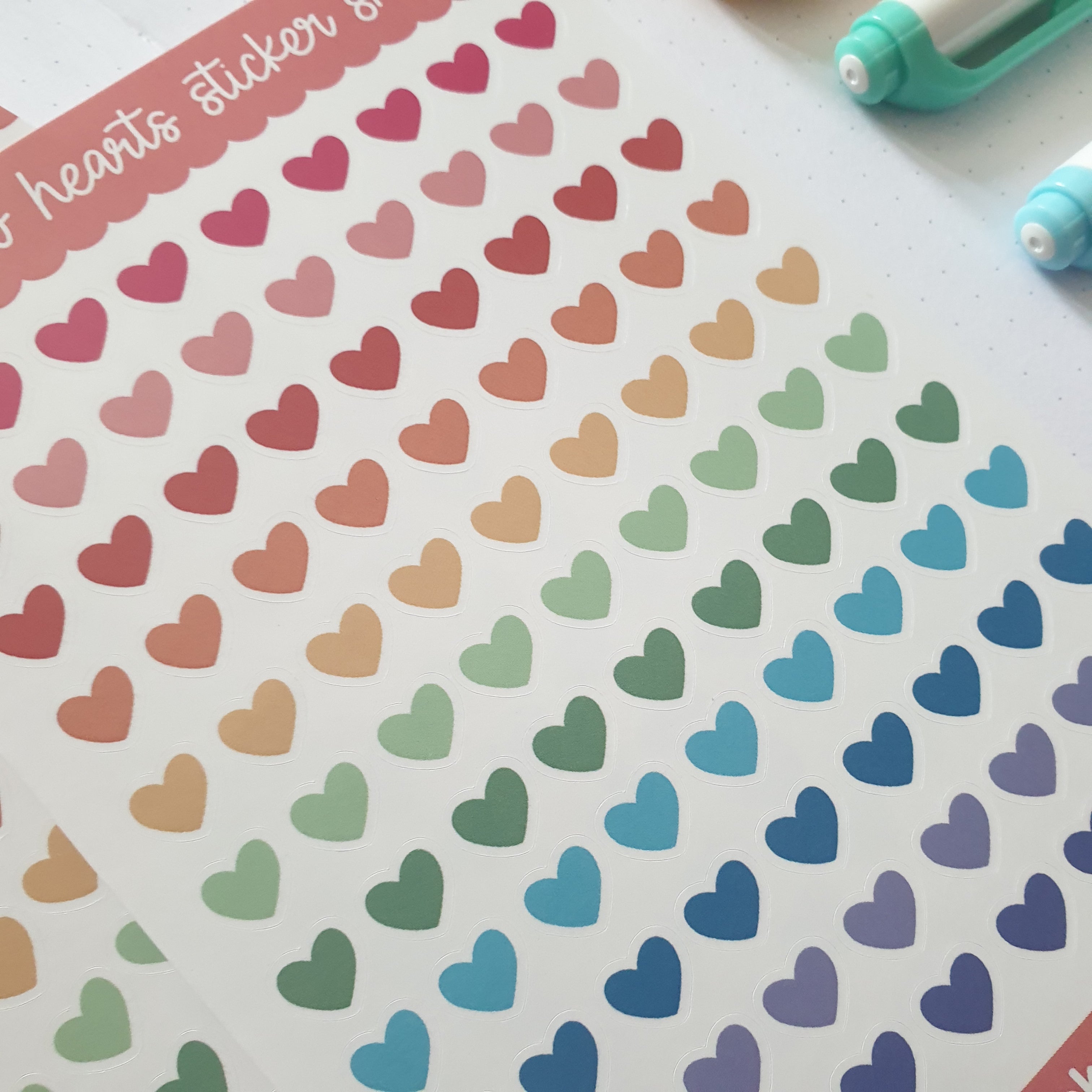 Rainbow Hearts Sticker Sheet