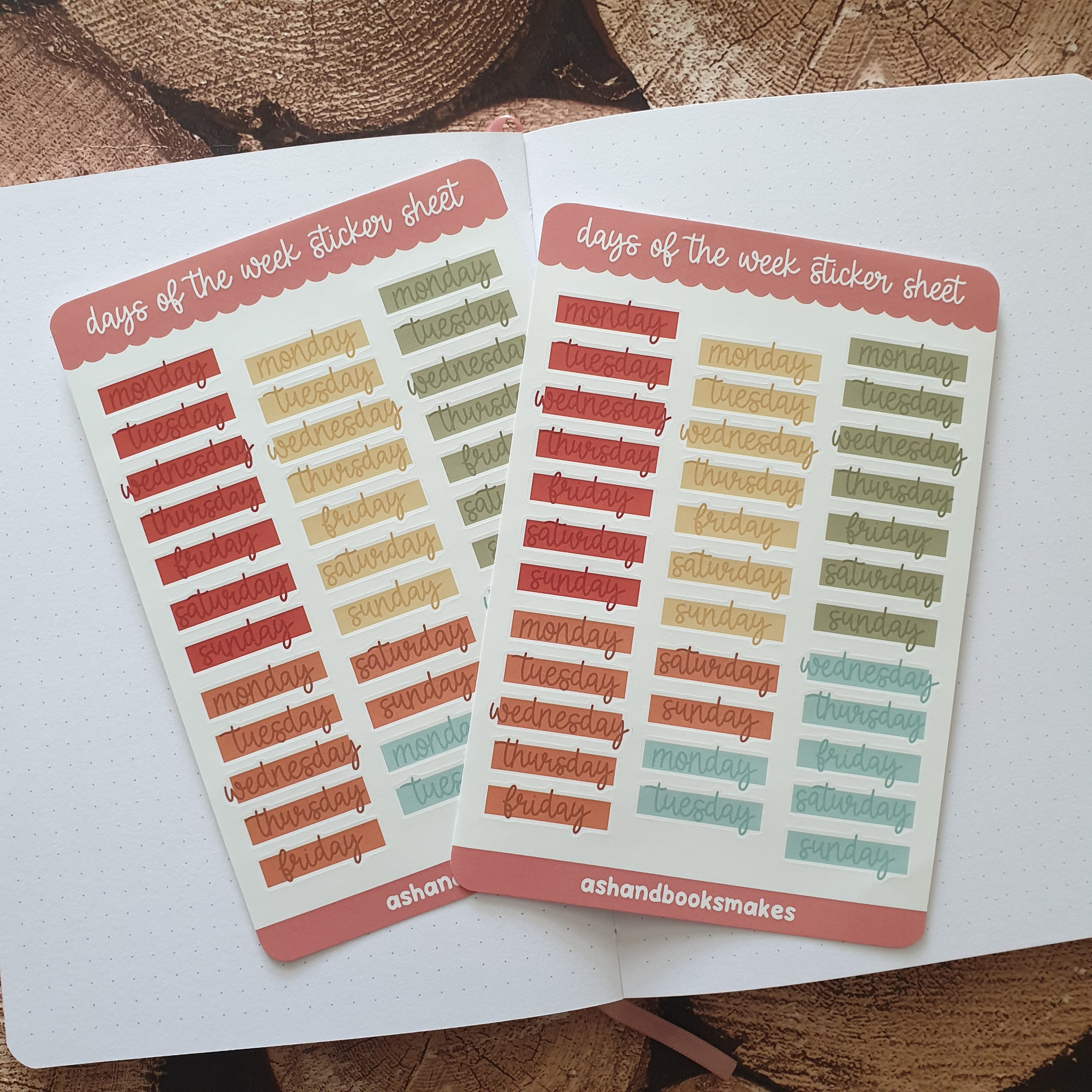 Days of the Week Sticker Sheet