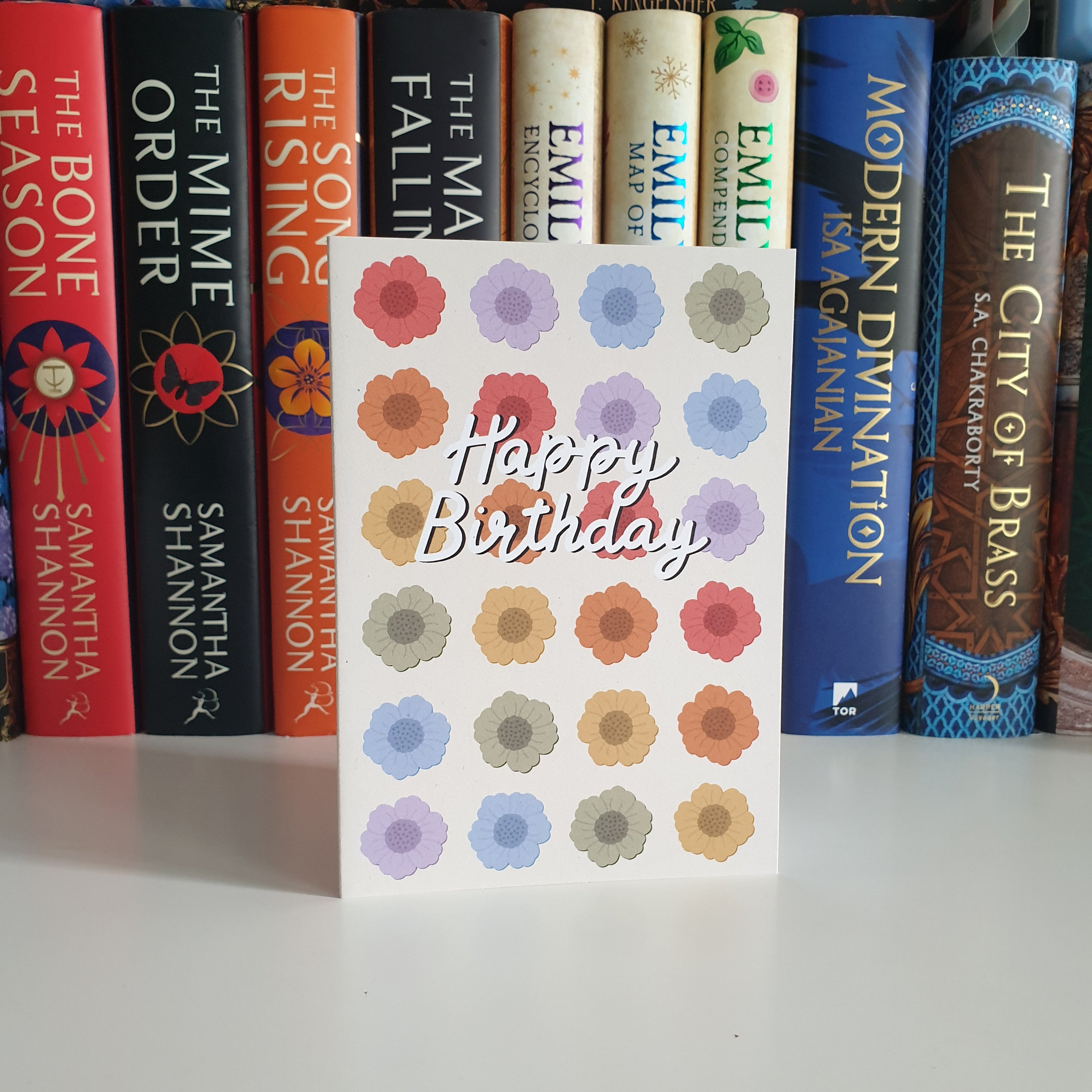 Rainbow Flower Happy Birthday Card