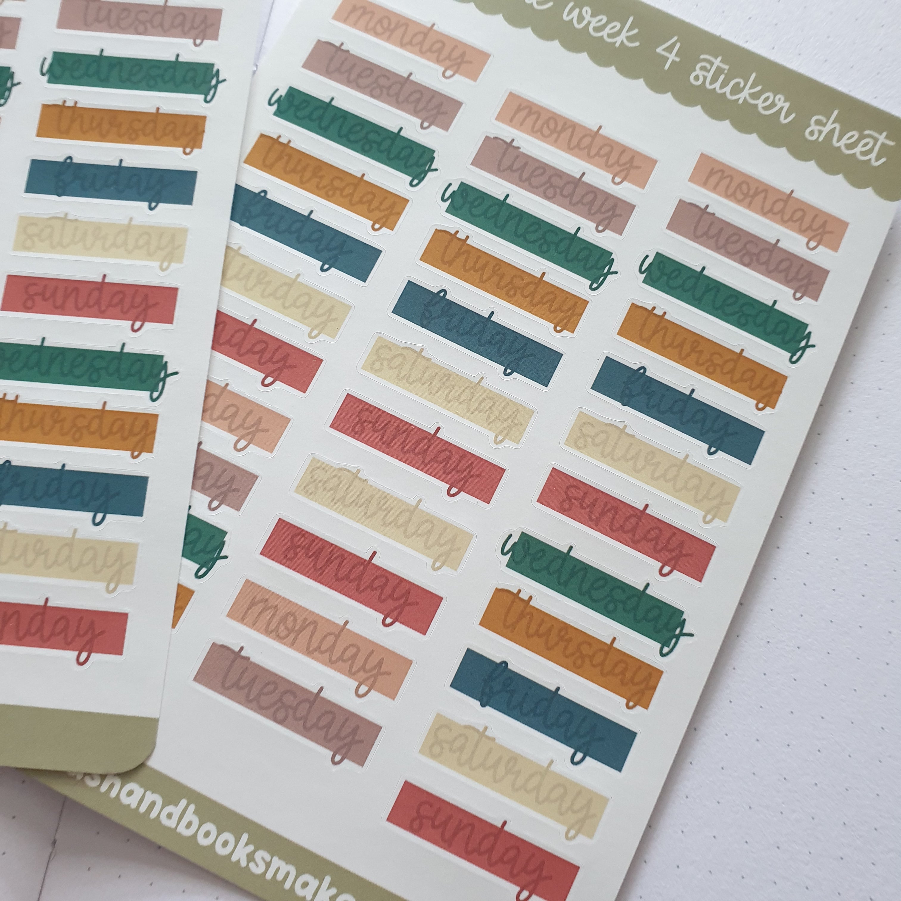 Days of the Week 4 Sticker Sheet