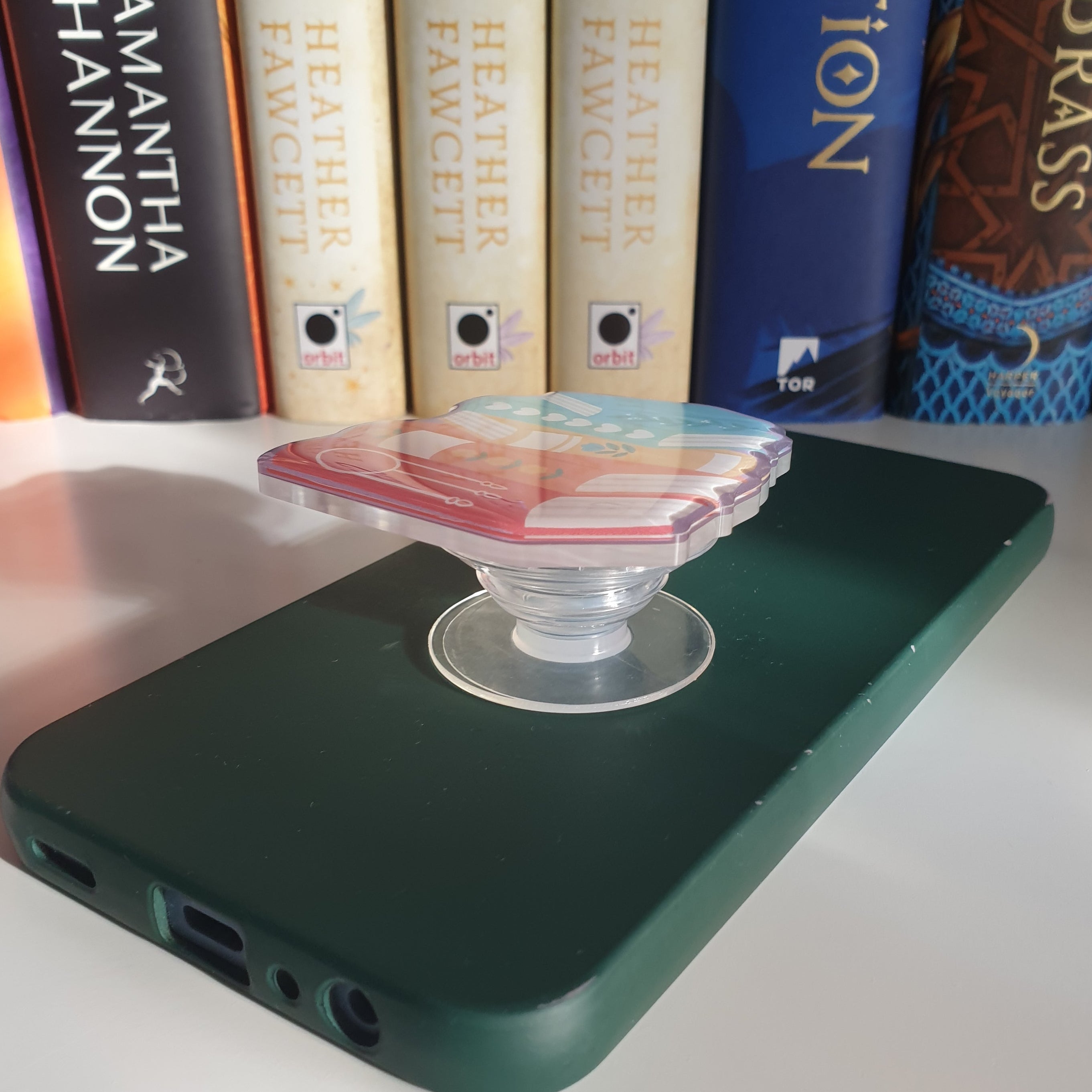 Pastel Bookstack Kindle/Phone Grip