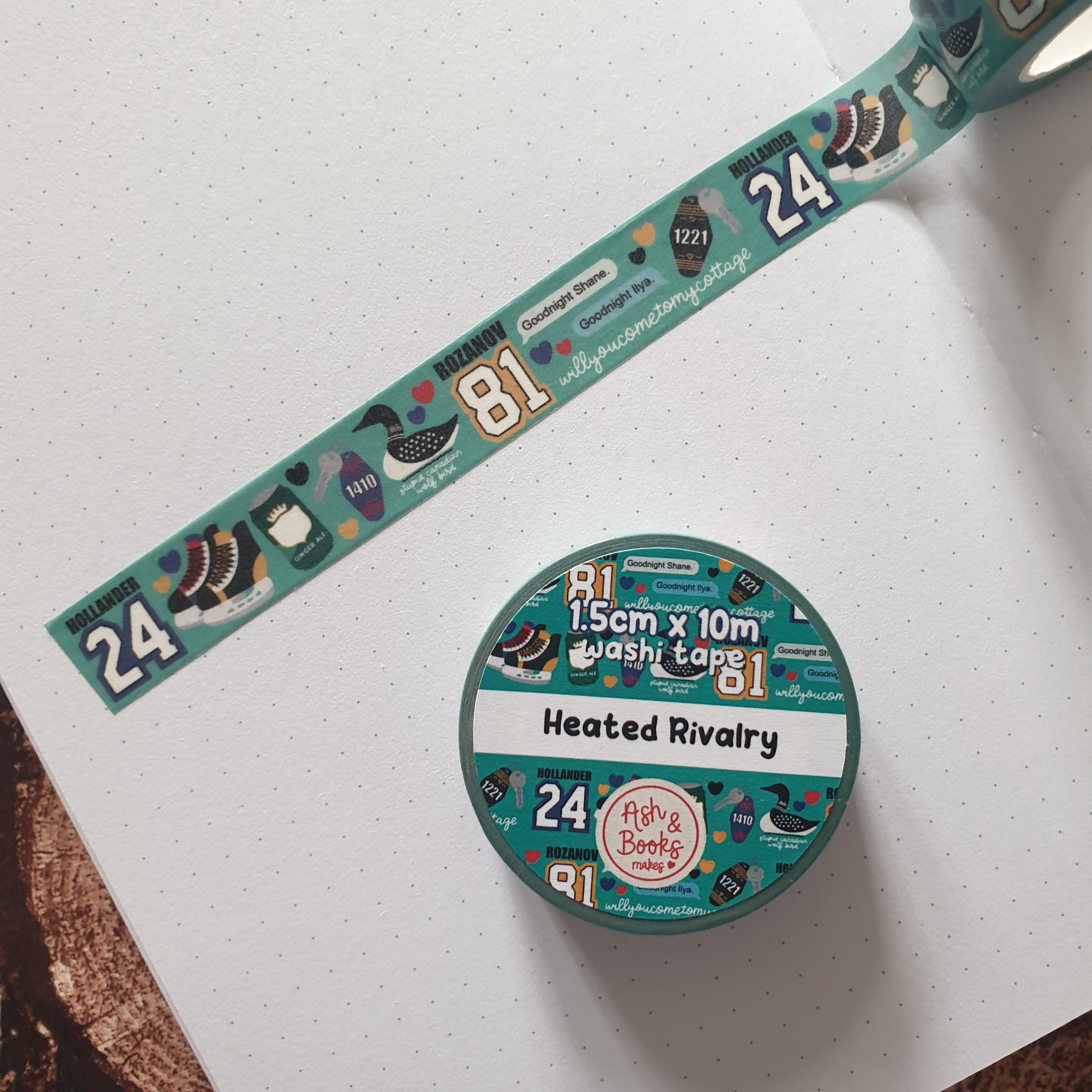 Heated Rivalry 1.5cm x 10m Washi Tape
