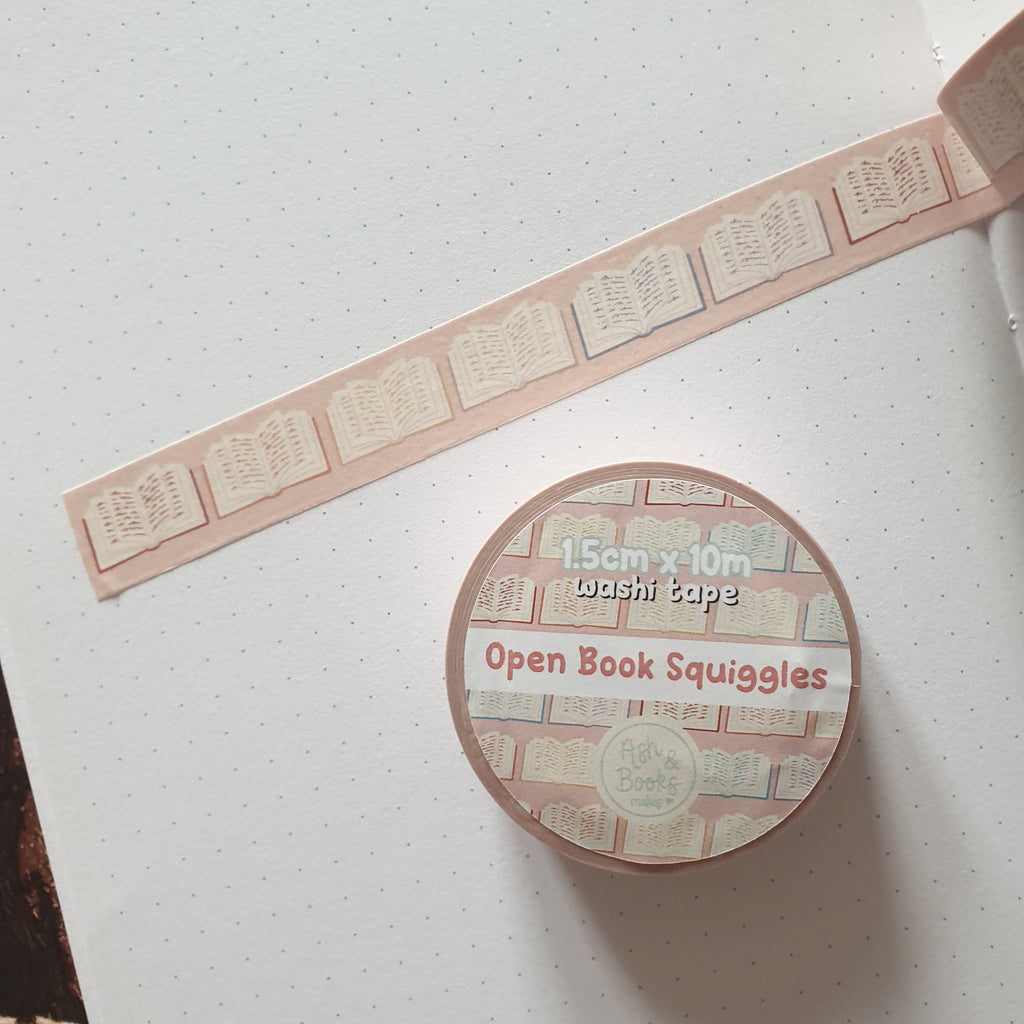 Open Book Squiggles 1.5cm x 10m Washi Tape