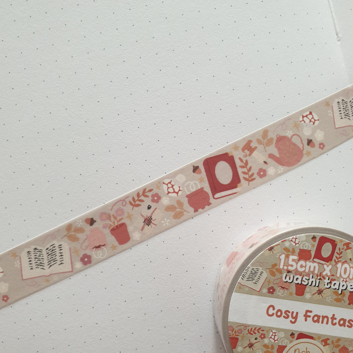 Cosy Fantasy Orange 1.5cm x 10m Washi Tape