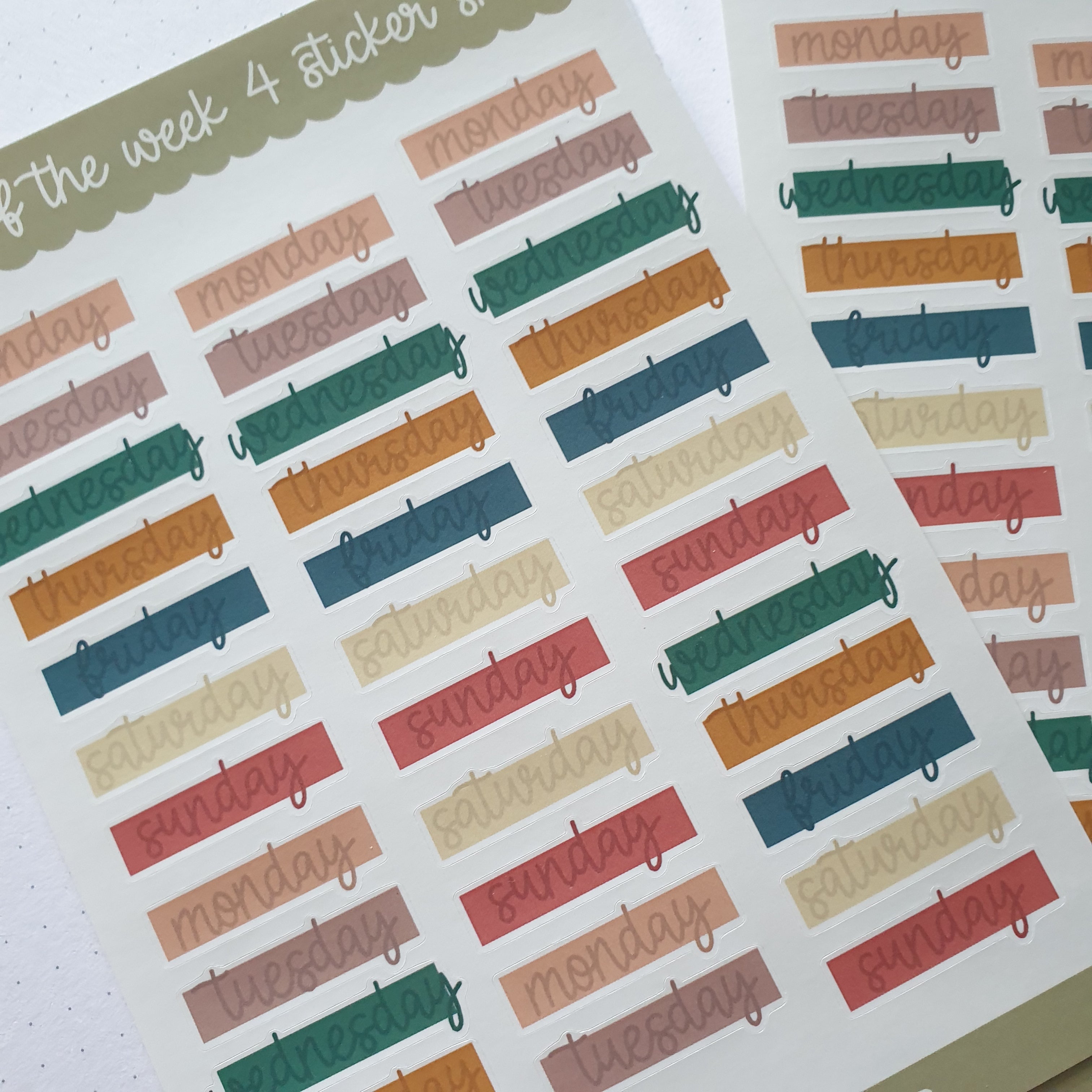Days of the Week 4 Sticker Sheet
